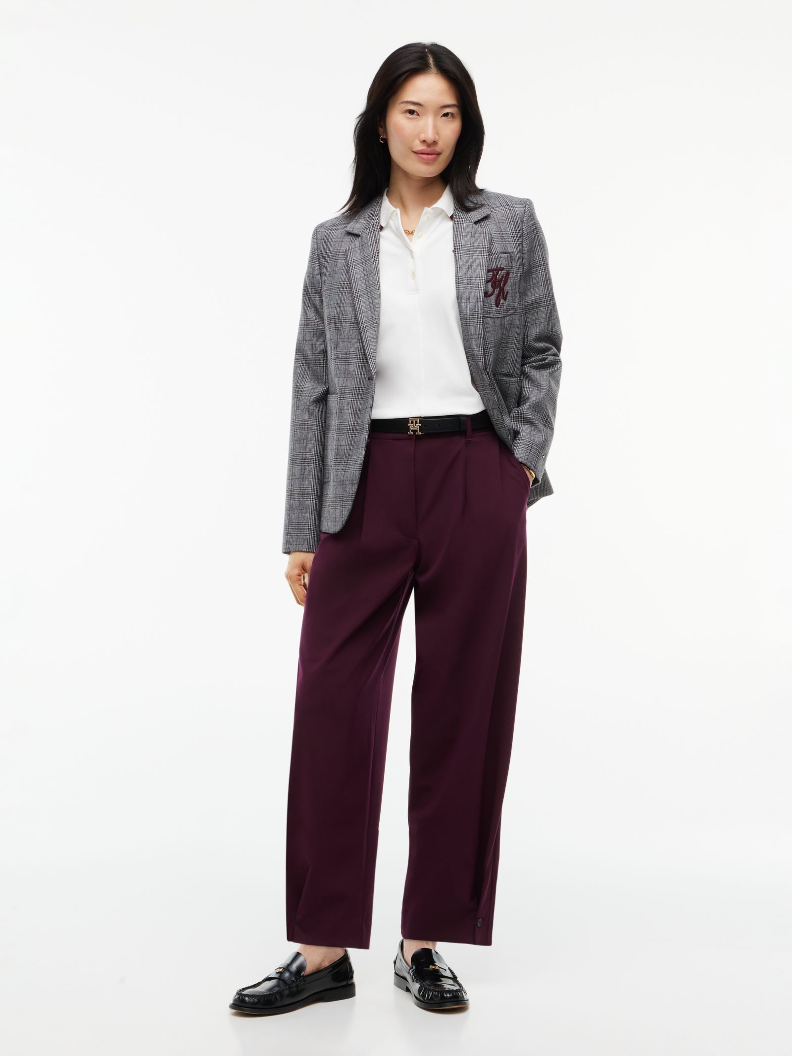 Tommy Hilfiger Travel broek met barrel broekspijpen en knopen