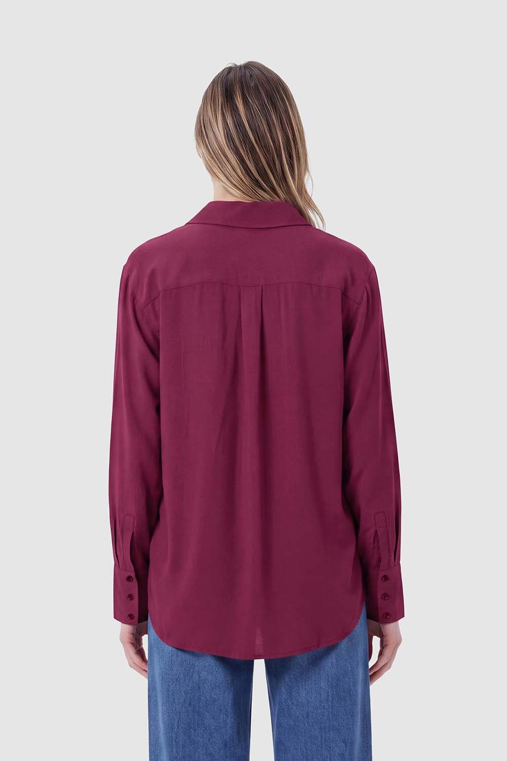 In Shape Blouse Dallas Bordeaux Rood dames