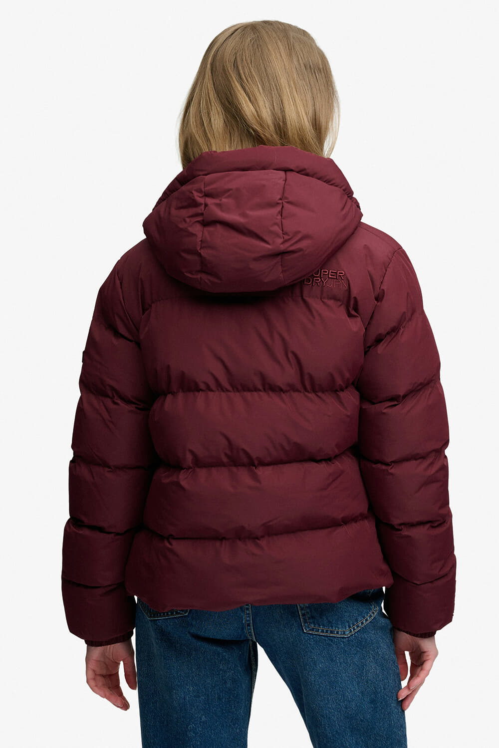 Superdry & Co Pufferjas Sport met Capuchon Bordeaux Rood dames