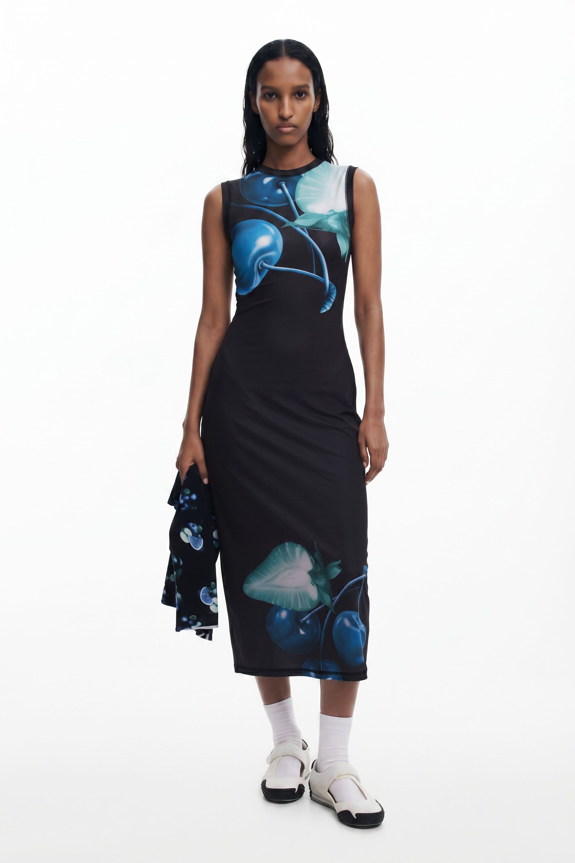 Desigual Nauwsluitende jurk met kersenprint