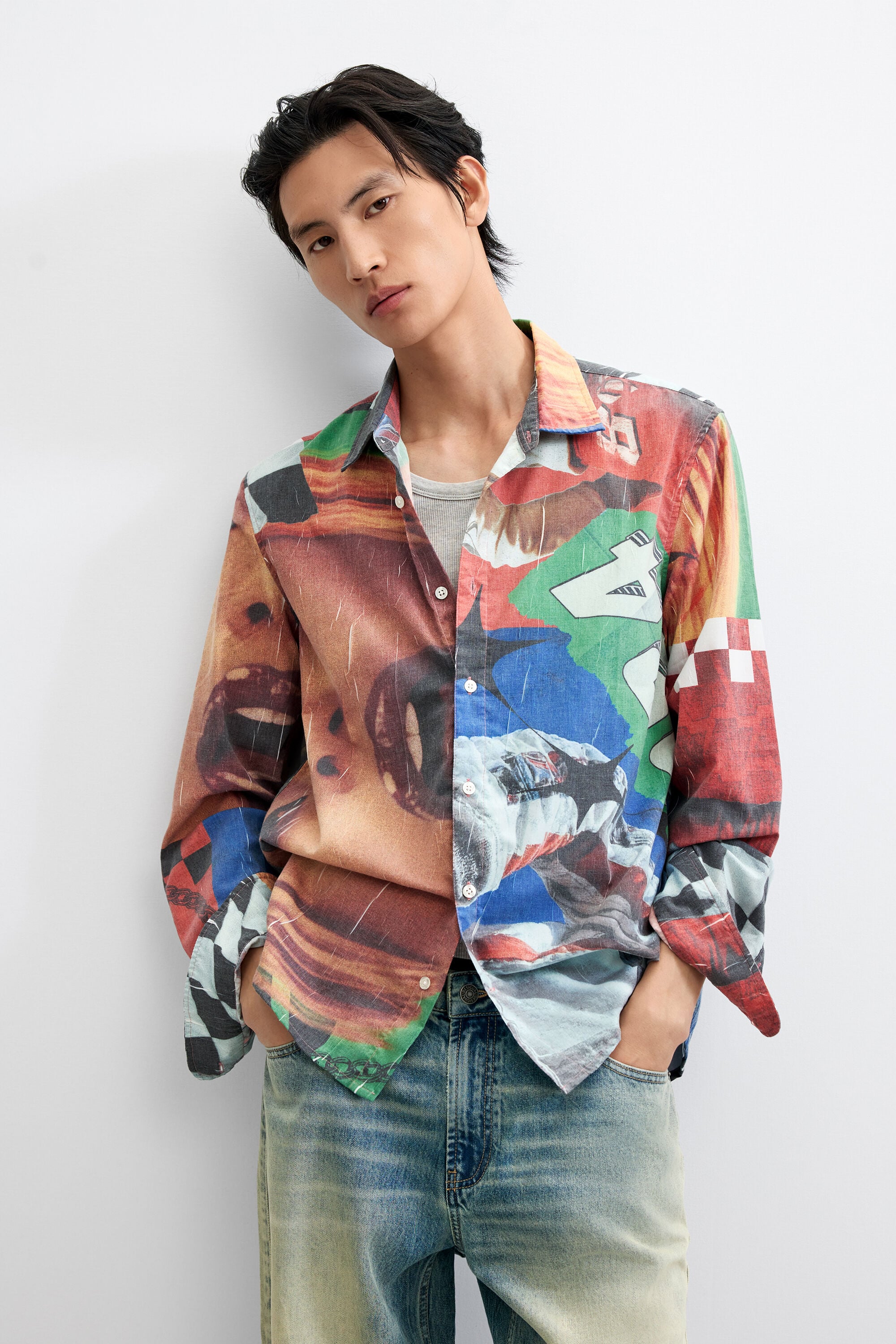 Desigual Overhemd met collagedessin