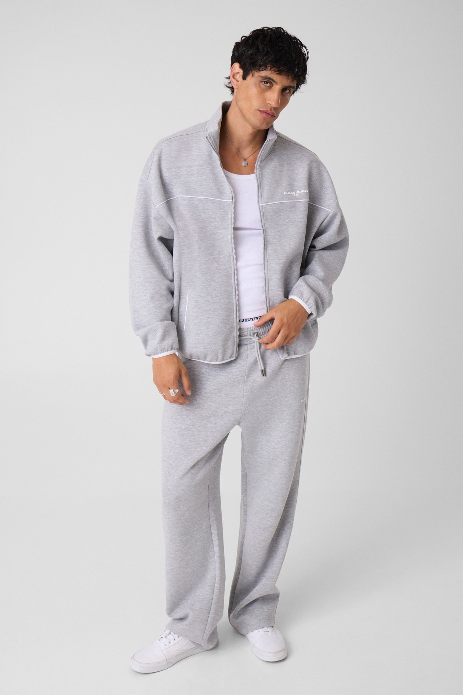 Guess Sweatshirt Met Volledige Rits for men in grijs