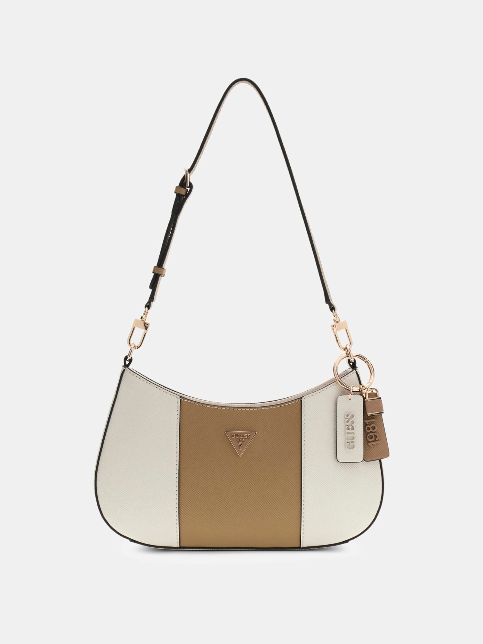 Guess Schoudertas Noelle Saffiano in beige