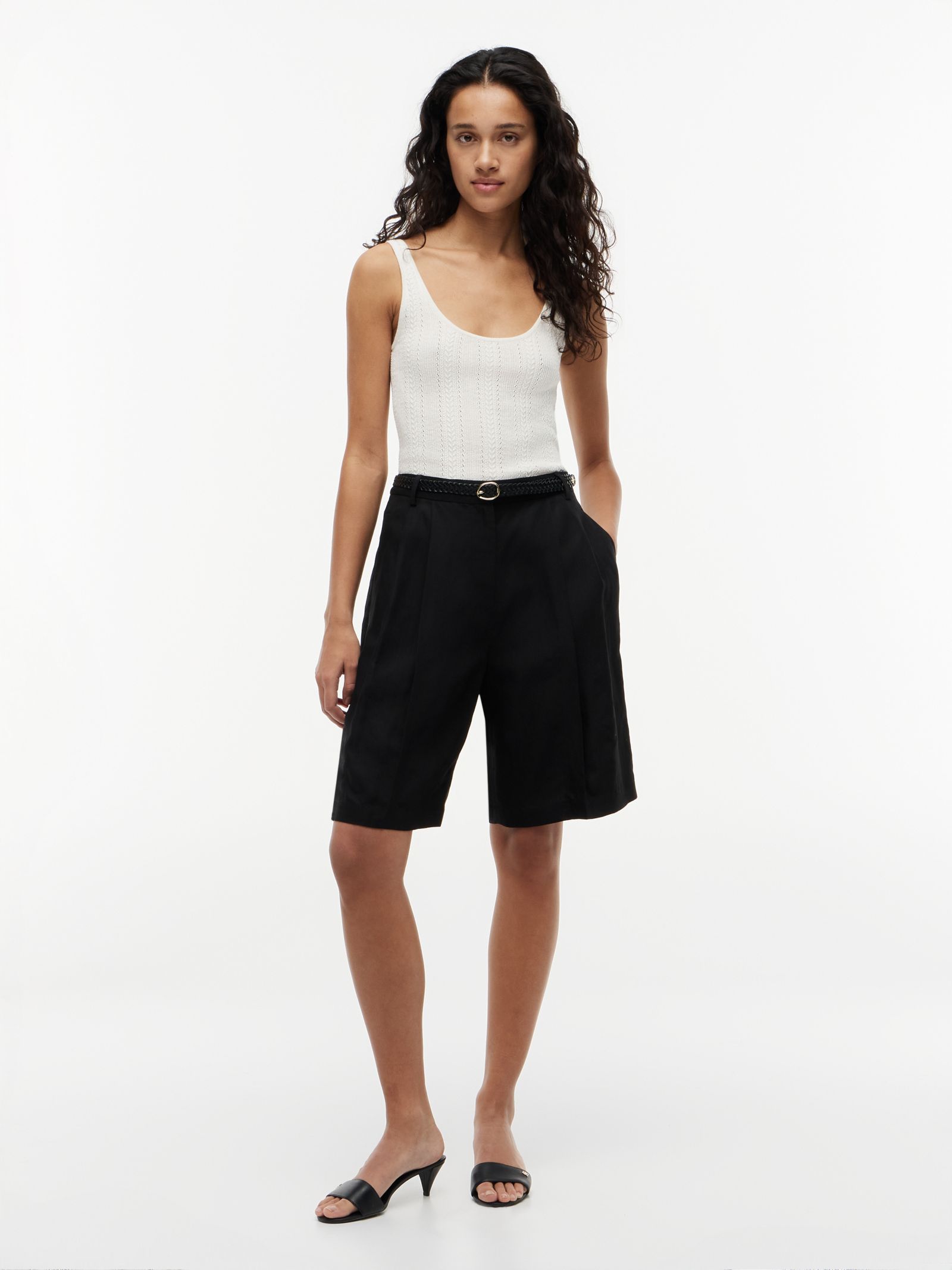 Tommy Hilfiger Straight Fit Bermuda Short met linnen