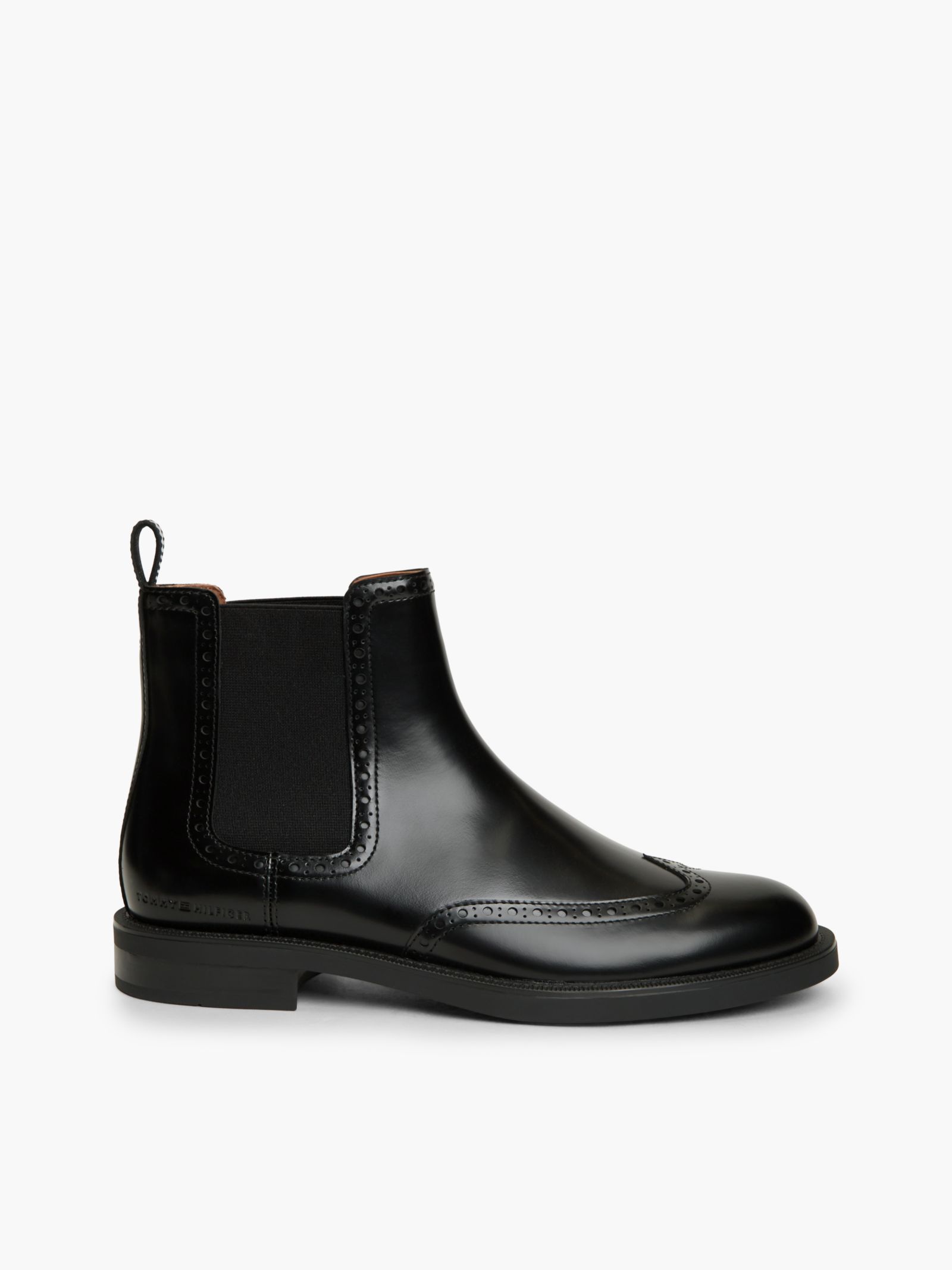 Tommy Hilfiger Leren Chelsea boot met broguedetails