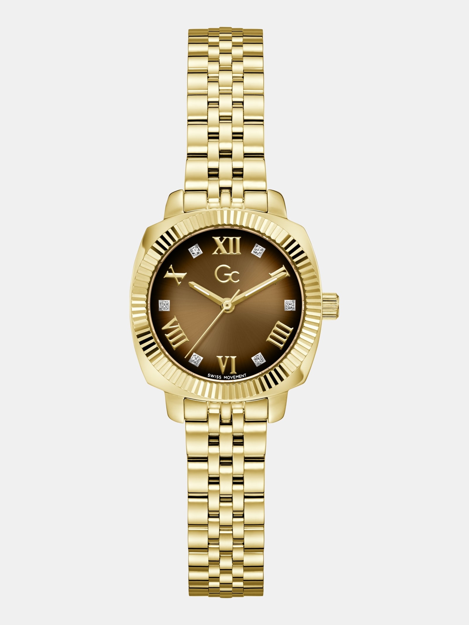 Guess Gc Rvs Analoge Horloge 28 Mm in goud