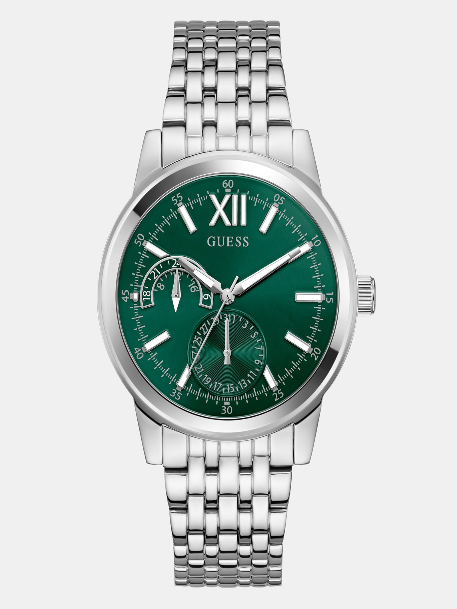 Guess Multifunctioneel Horloge Gerecycled Staal 42 Mm in zilver