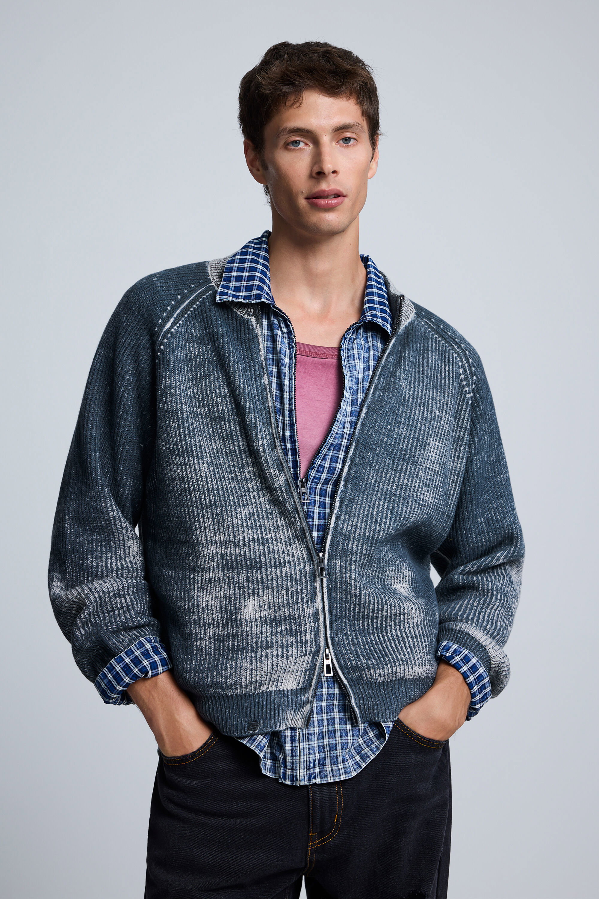 Desigual Jacquard jas met kleurverloop