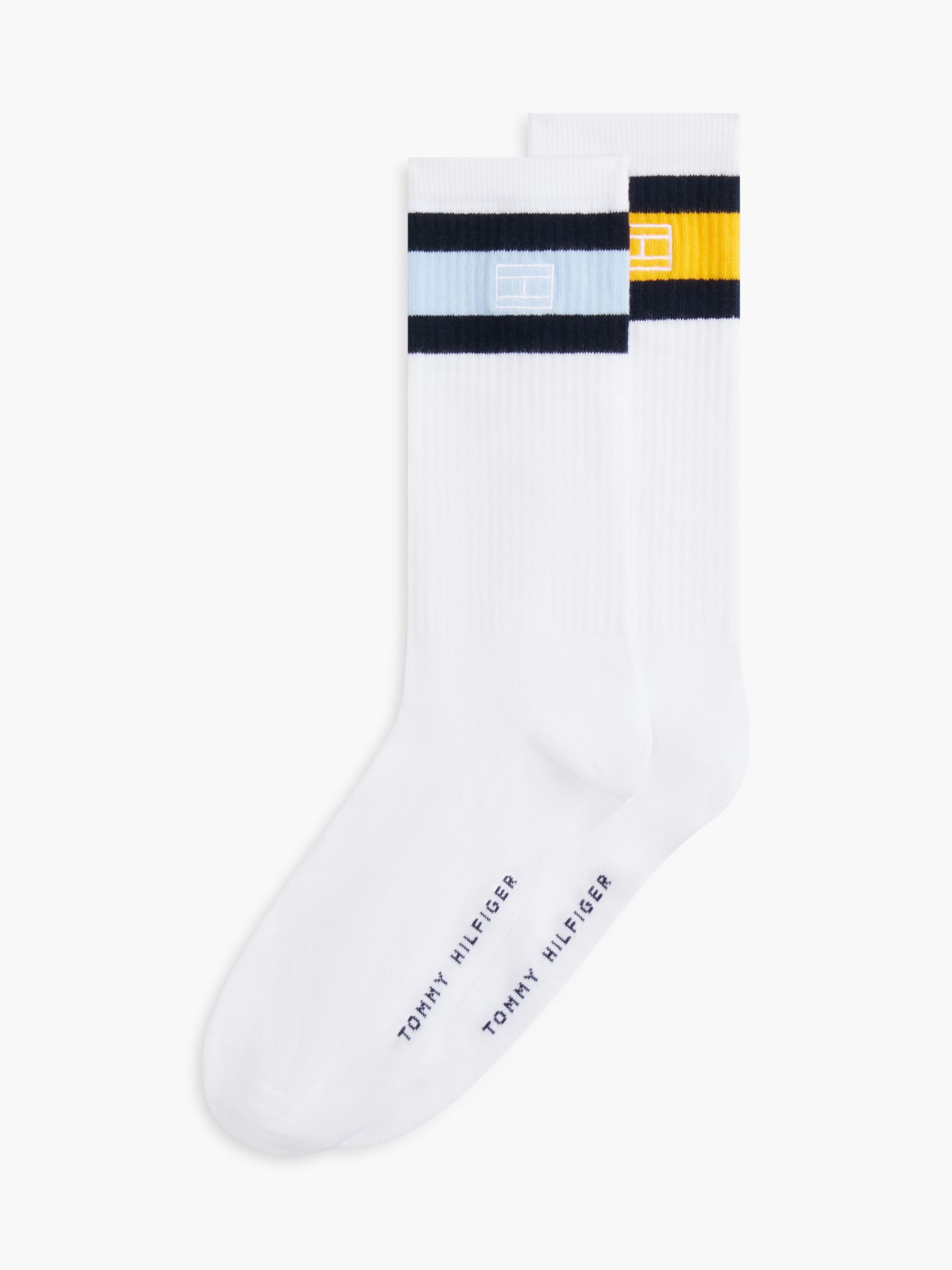 Tommy Hilfiger Set van 2 paar sokken met geborduurde vlag in wit