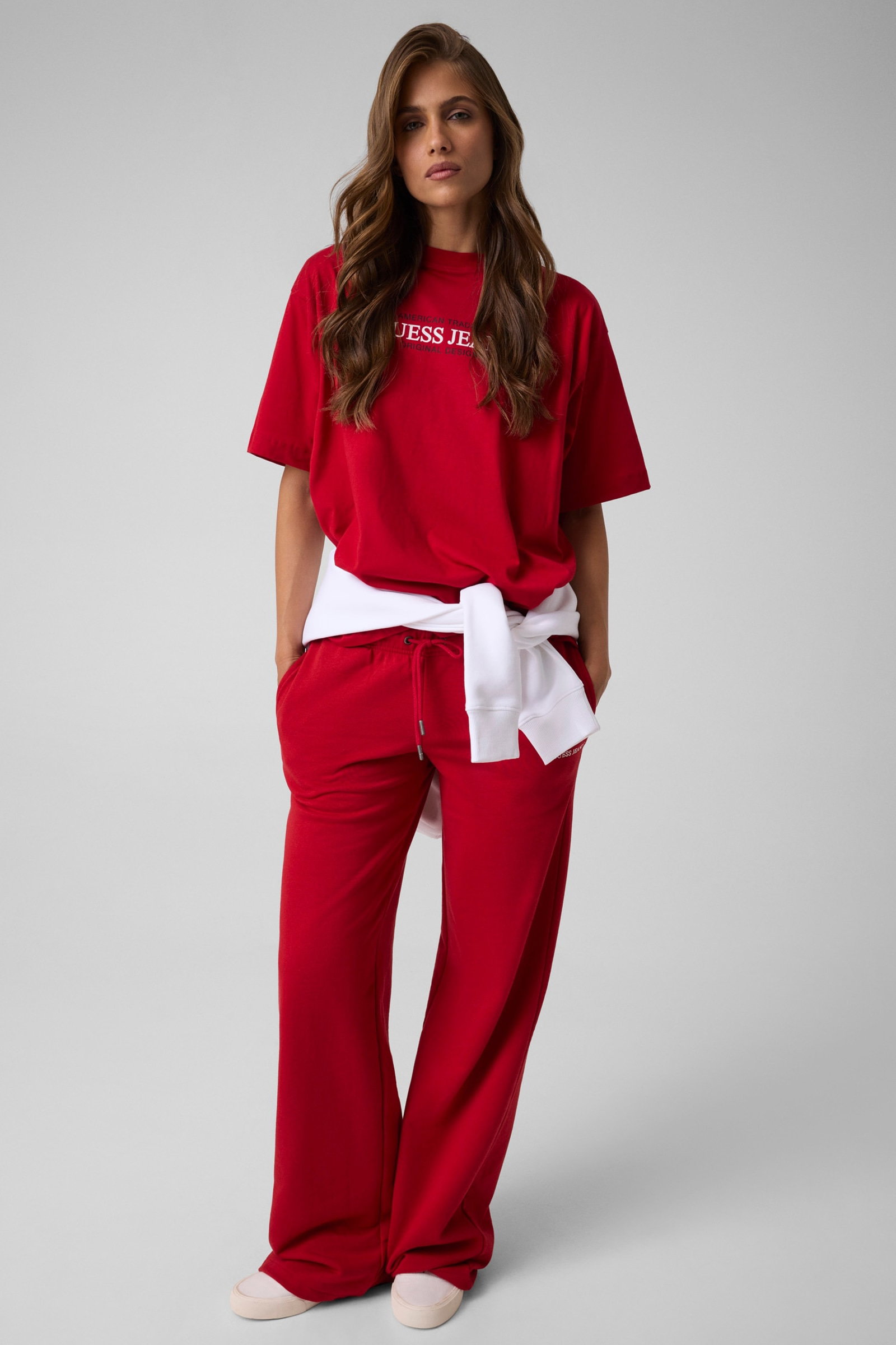 Guess Brede Broek Met Wijde Pijpen in rood
