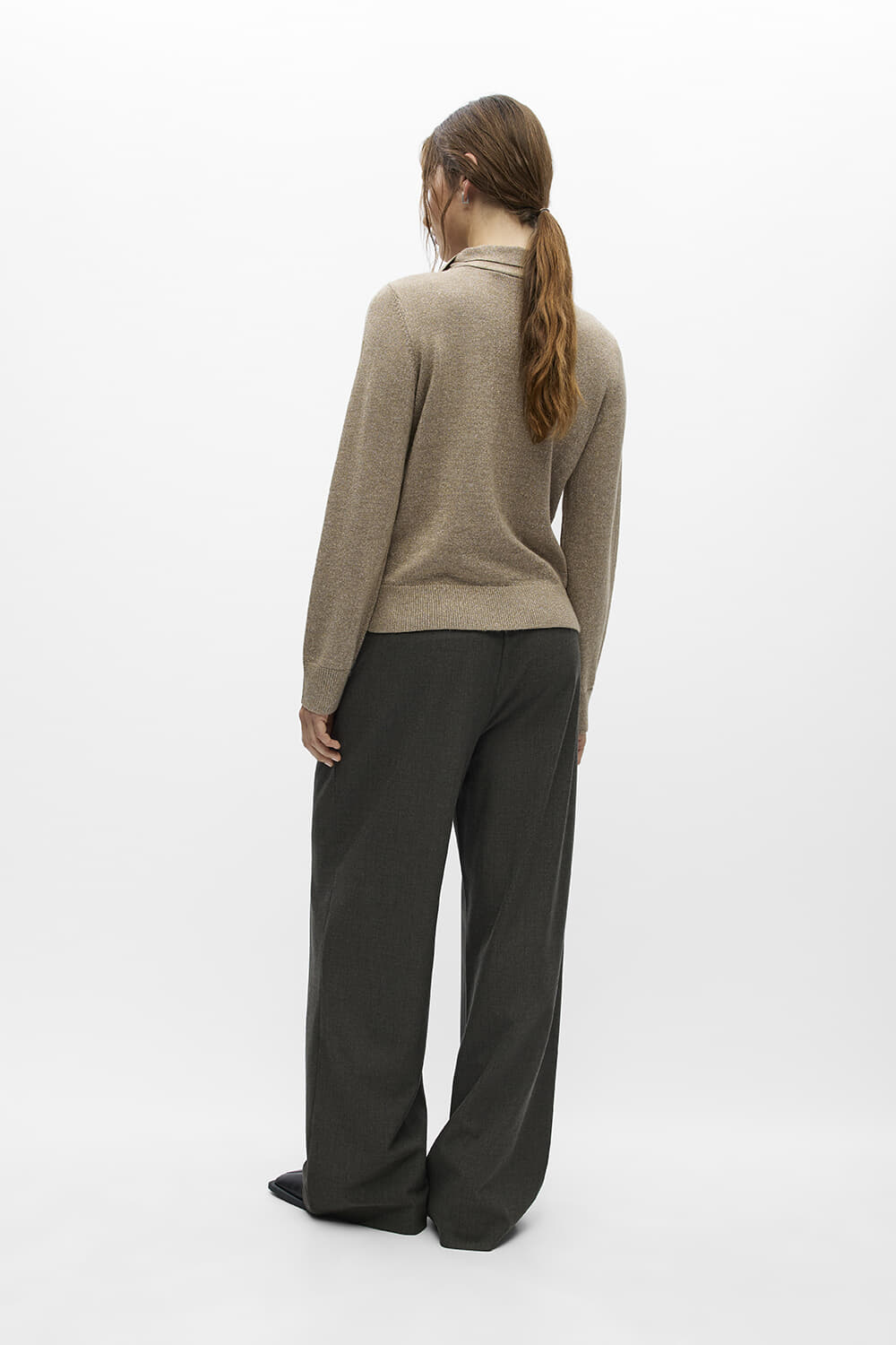 Object Pullover Gebreide Thess Bow Glam Taupe dames