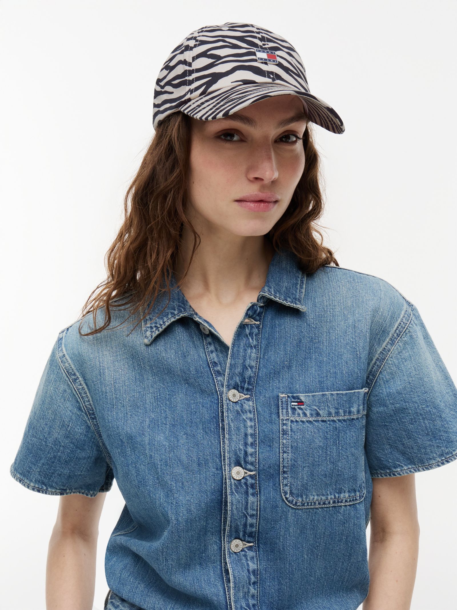 Tommy Jeans Baseballpet met zebraprint en metalen logo