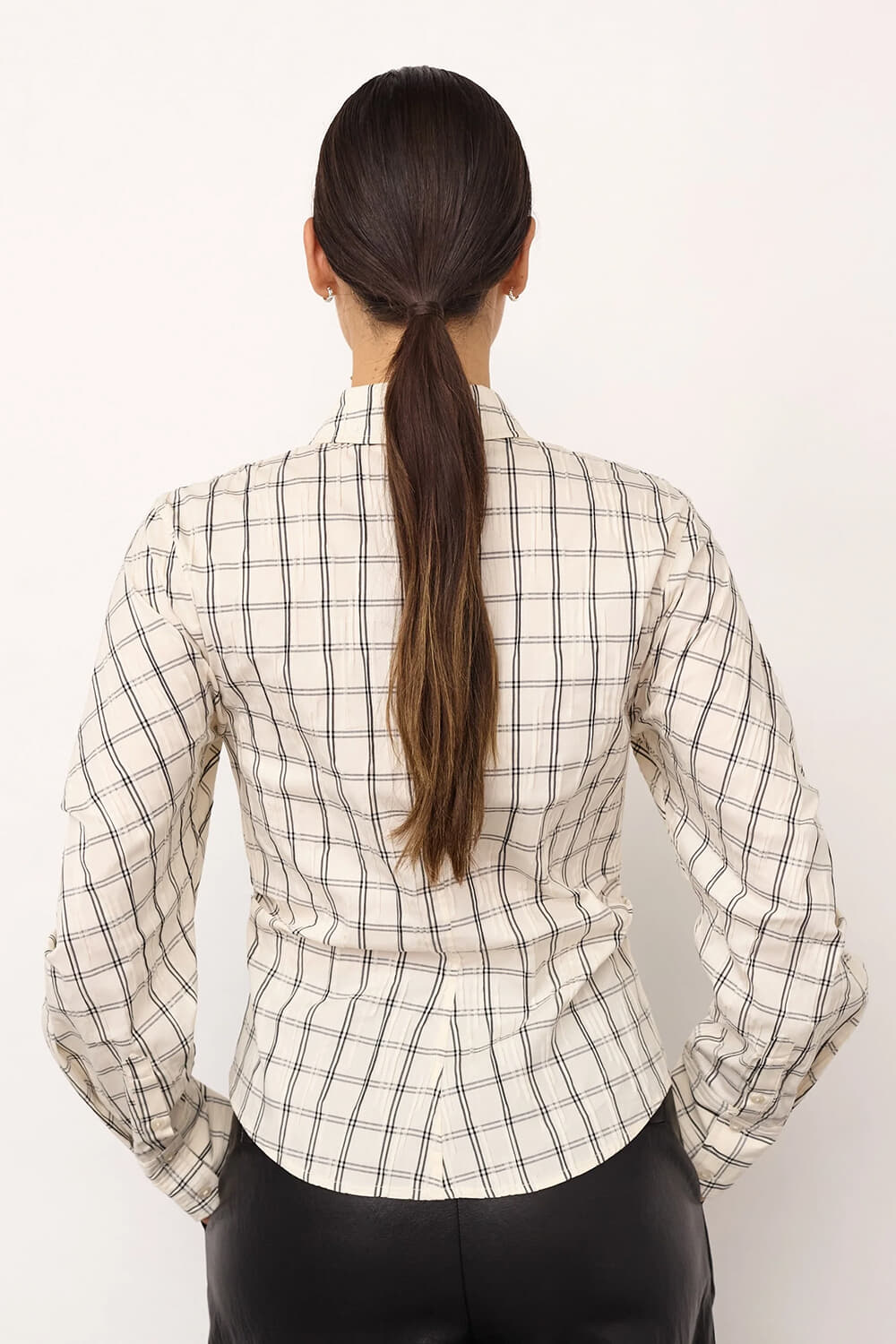 Co’couture Blouse Biso Asym Check Off White dames