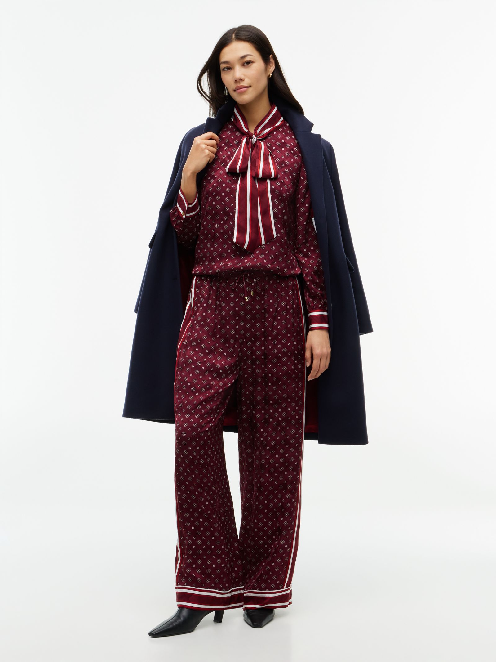 Tommy Hilfiger Relaxed Straight broek met jacquard sjaalprint in rood
