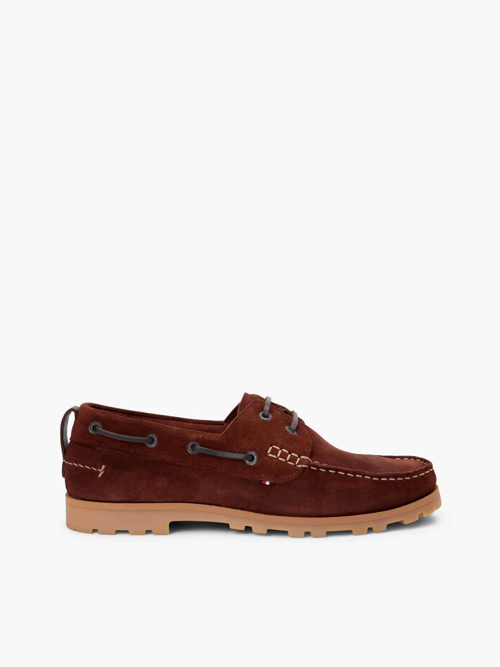 Tommy Hilfiger Lichtgewicht suède bootschoen met profielzool in bruin