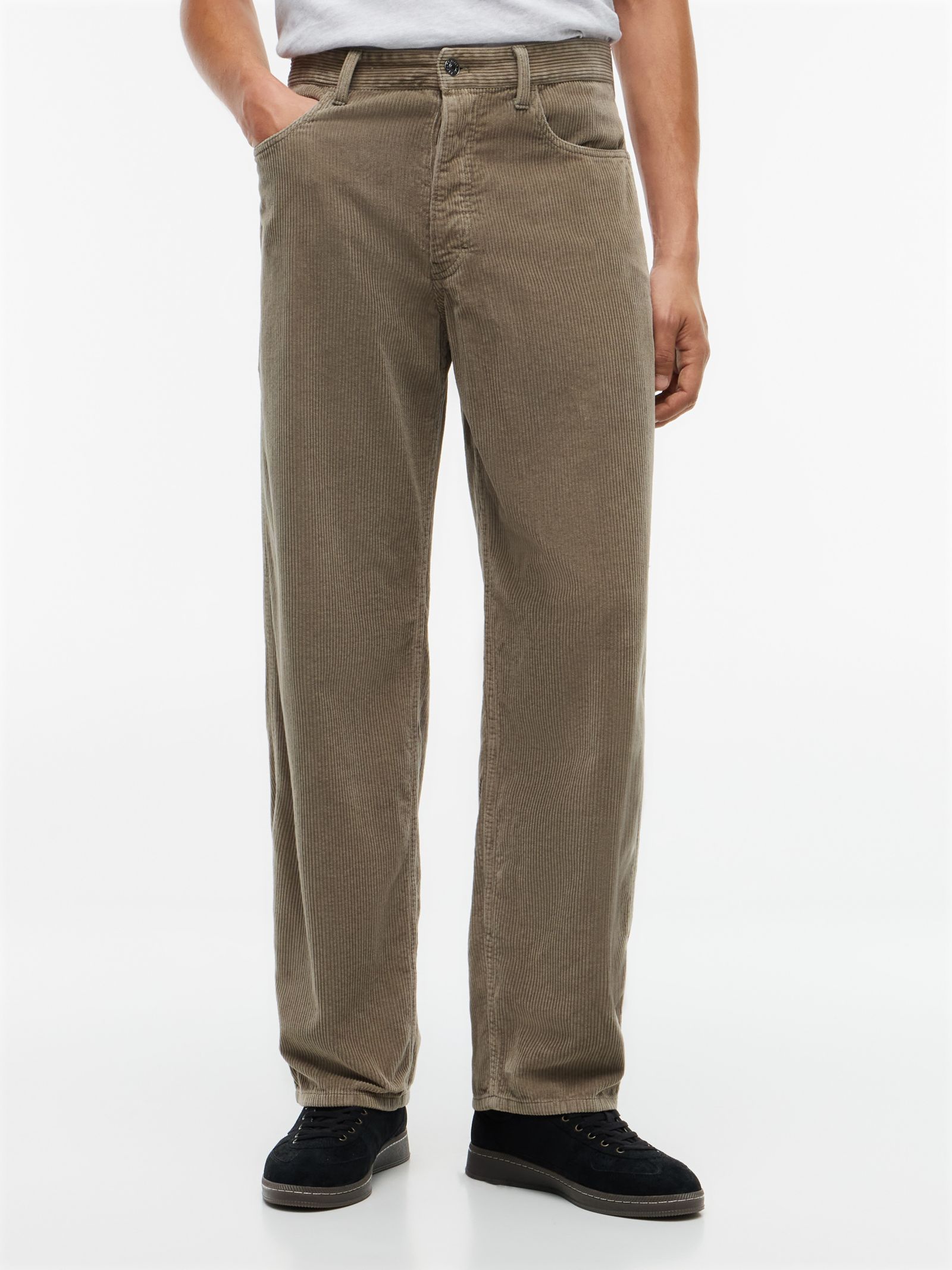 Tommy Jeans Jaimie Loose Straight Corduroy broek in 5 pocketmodel in beige
