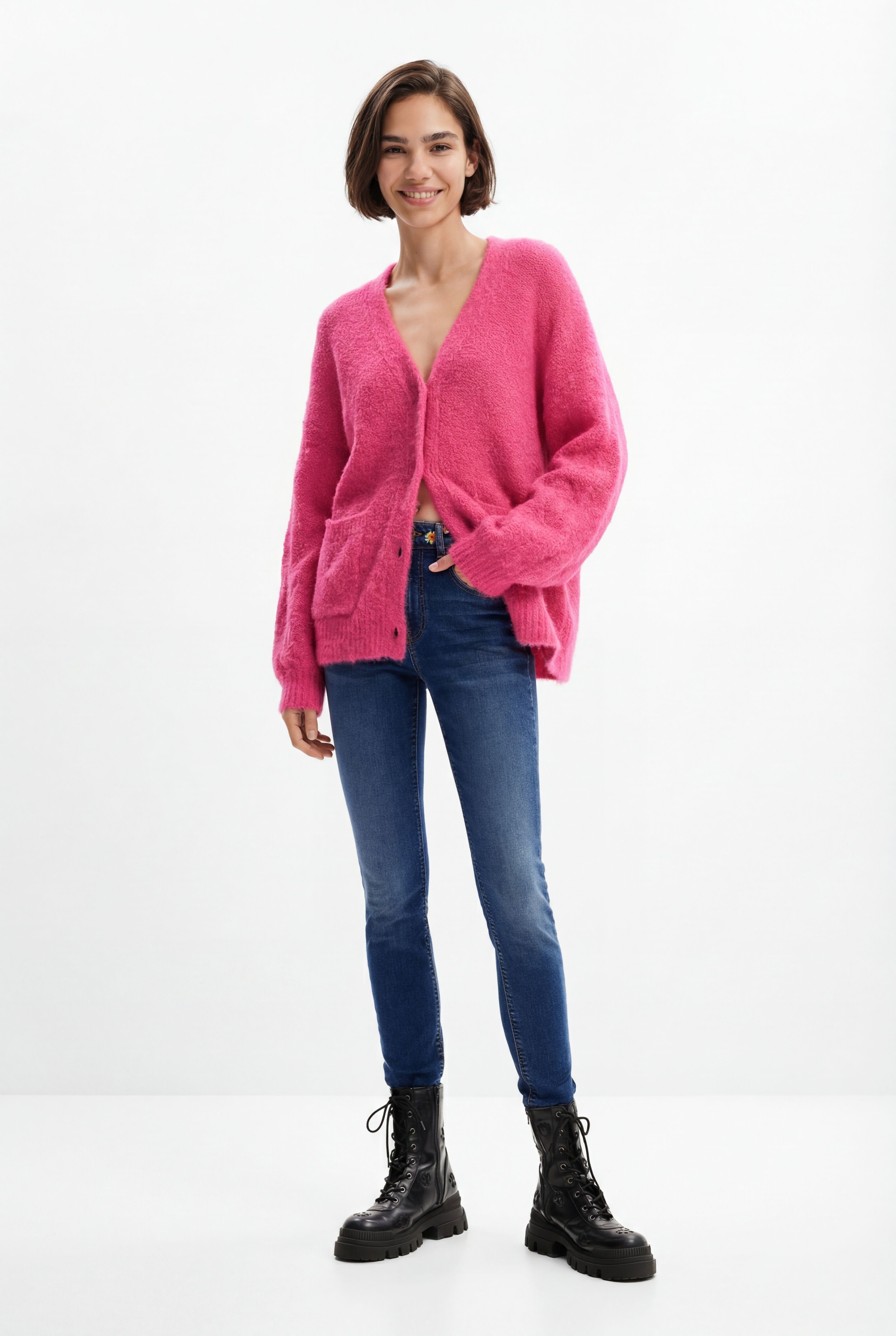Desigual Slim Jeans geborduurde bloemen
