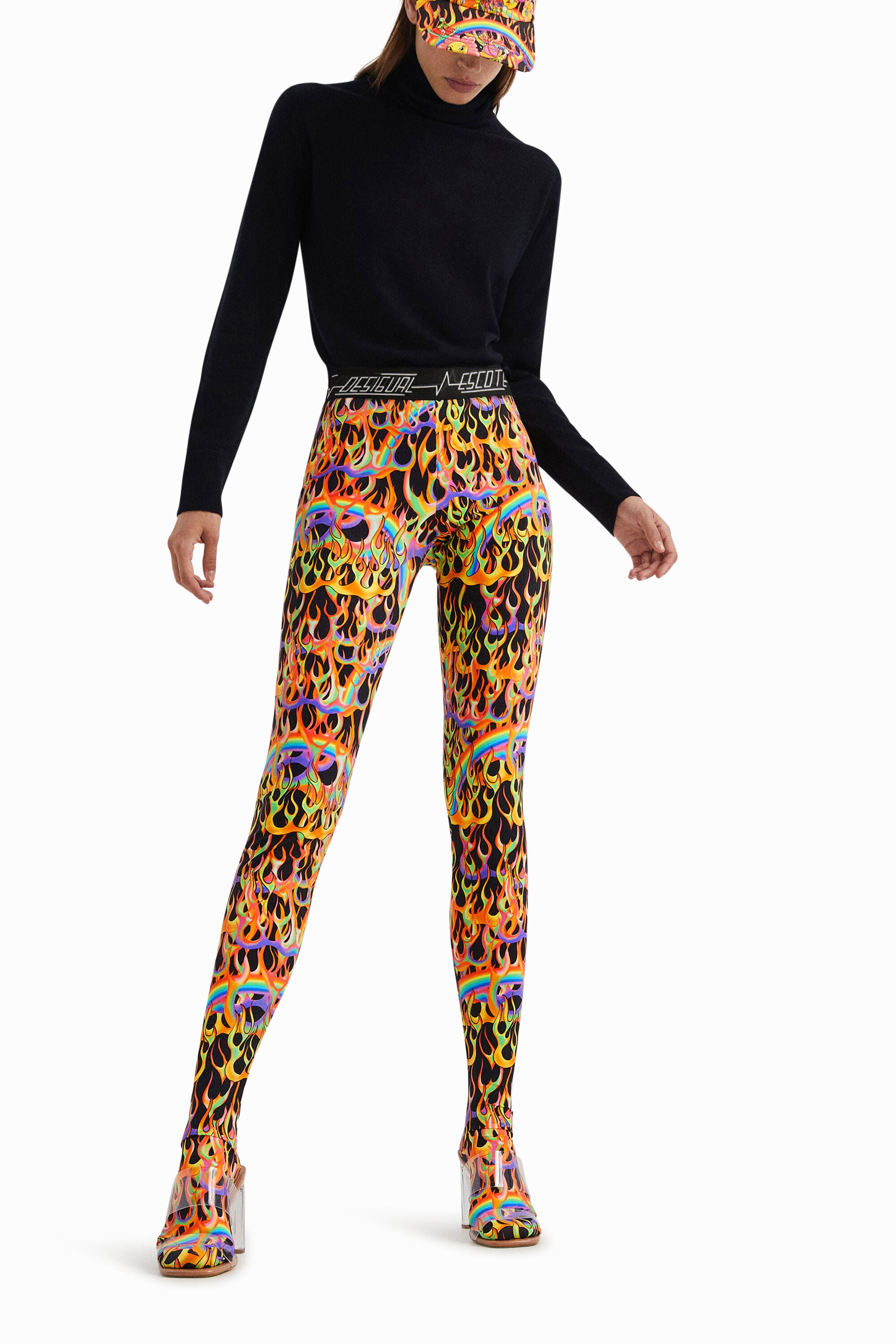 Desigual Slim fit legging met dierenprint in multicolor
