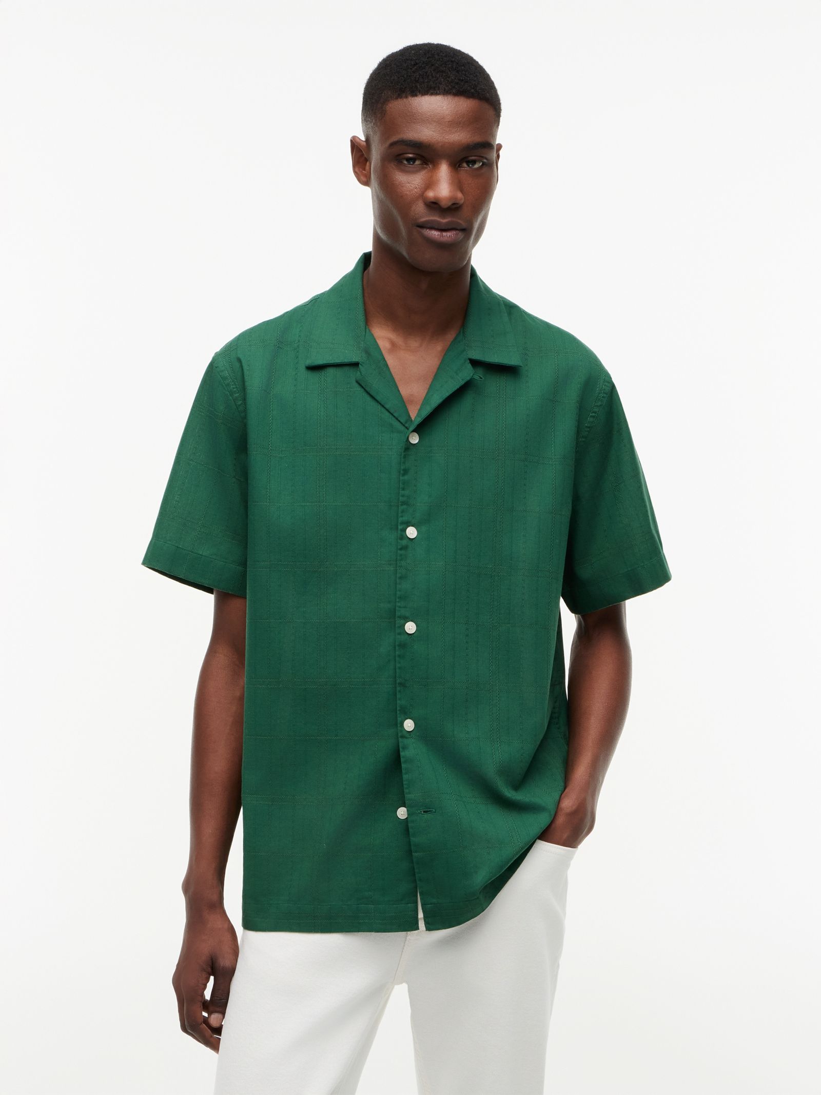 Tommy Hilfiger Relaxed fit overhemd met klassieke ruit en korte mouwen