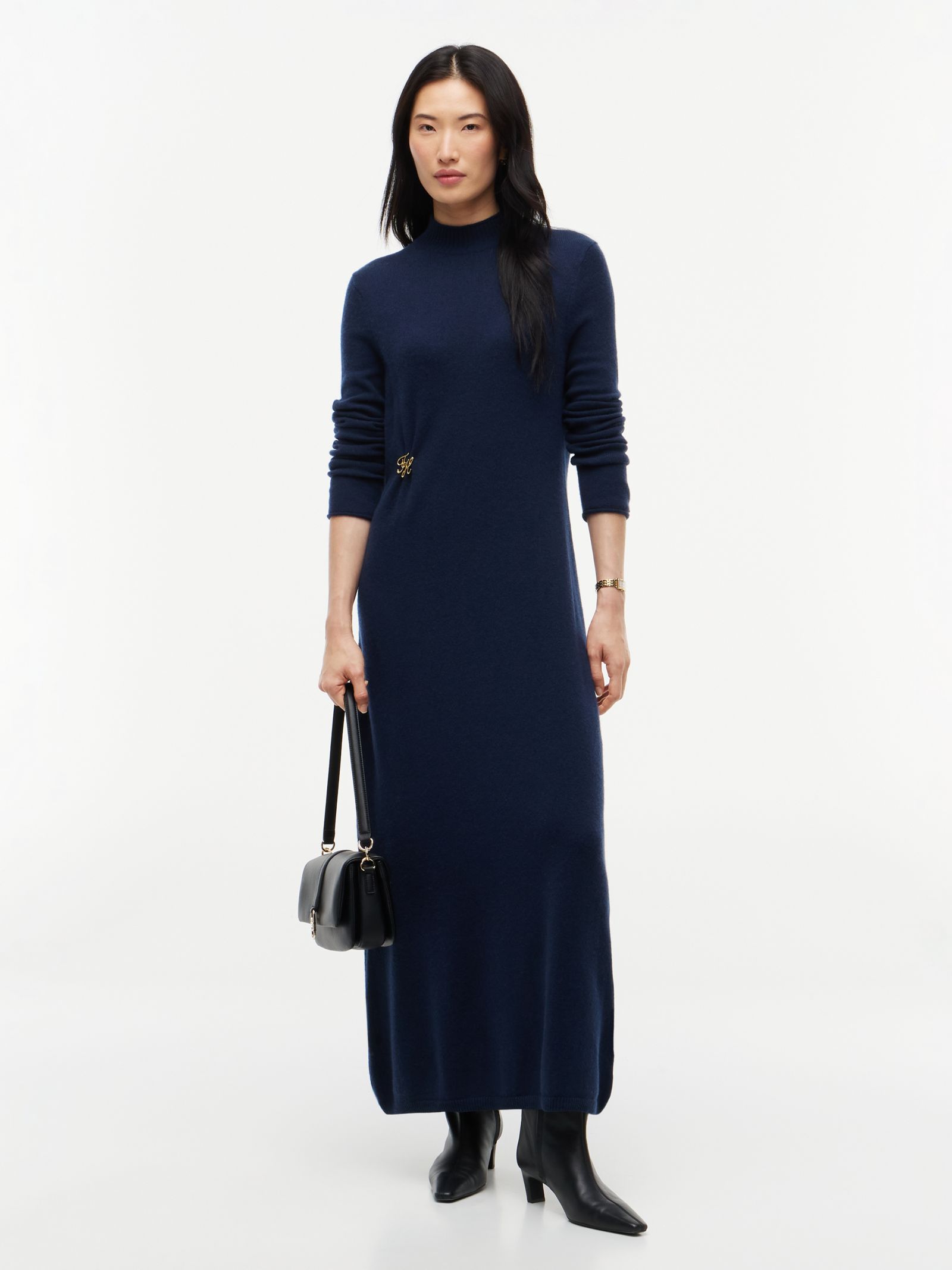 Tommy Hilfiger Relaxed jurk van wol met hardware logo