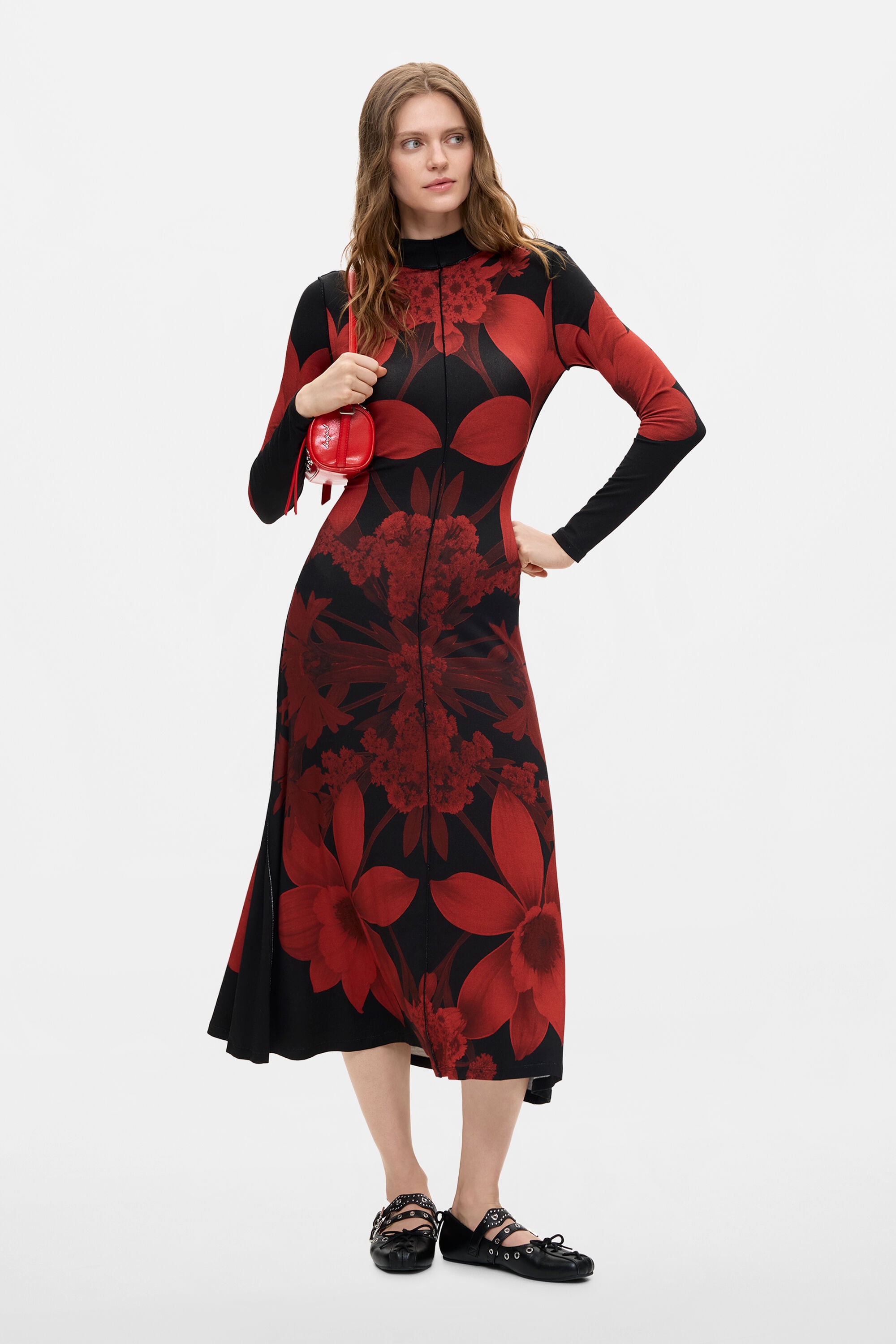 Desigual Gebreide jurk met lange mouwen in zwart