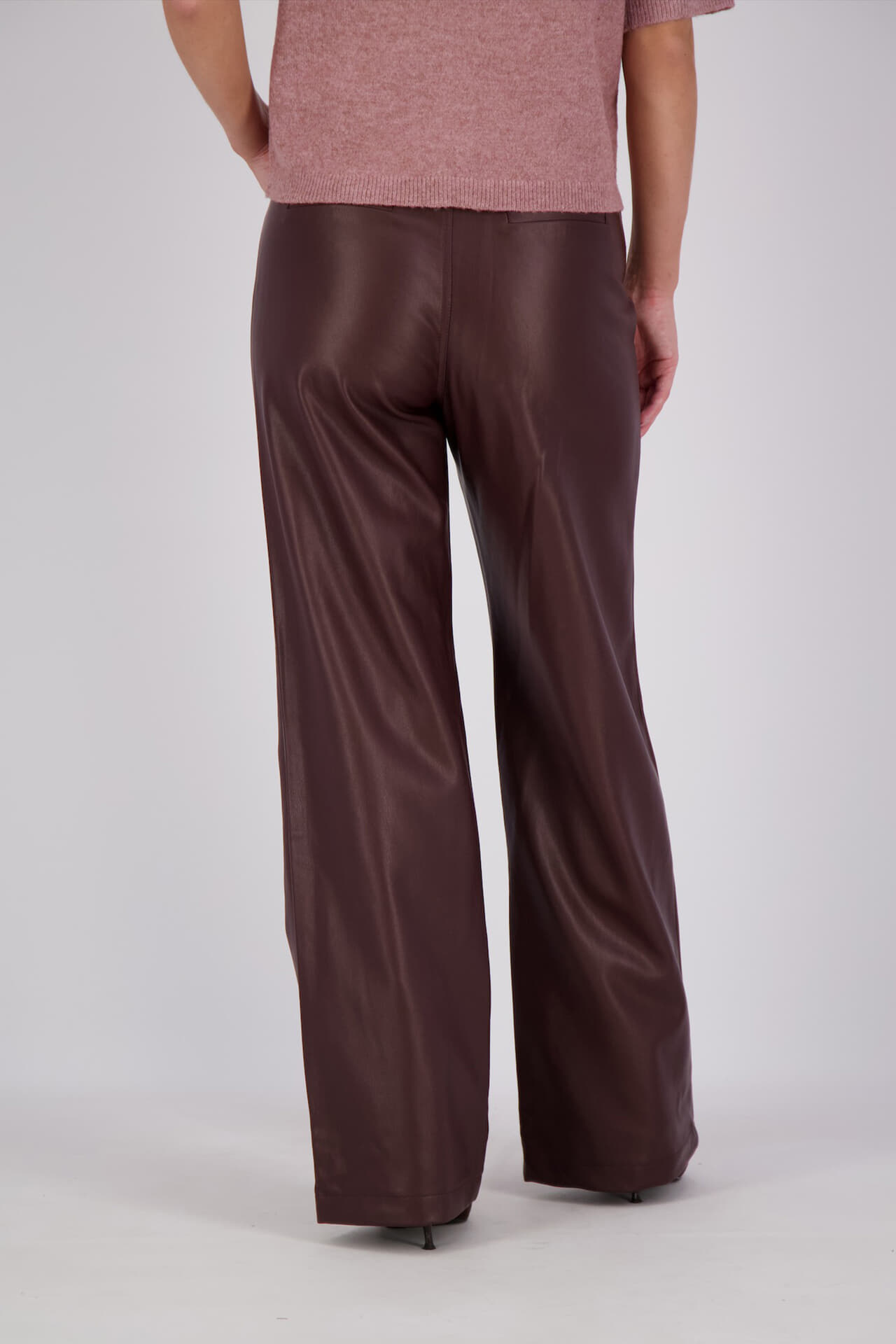 Rino & Pelle Rino & Pelle Broek Kunstleer Regular lengte Bordeaux Rood dames