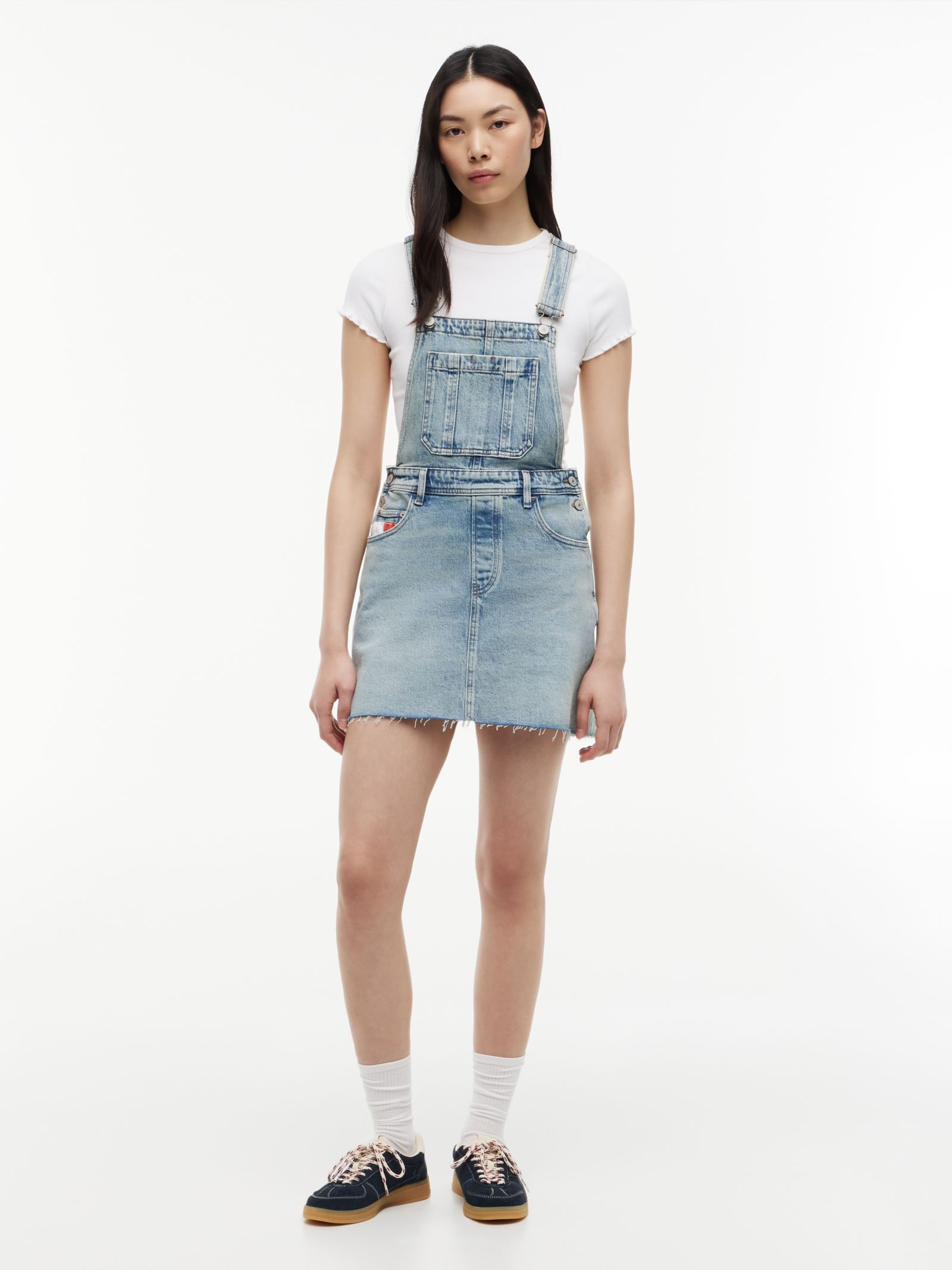Tommy Jeans vintage denim mini dungaree jurk