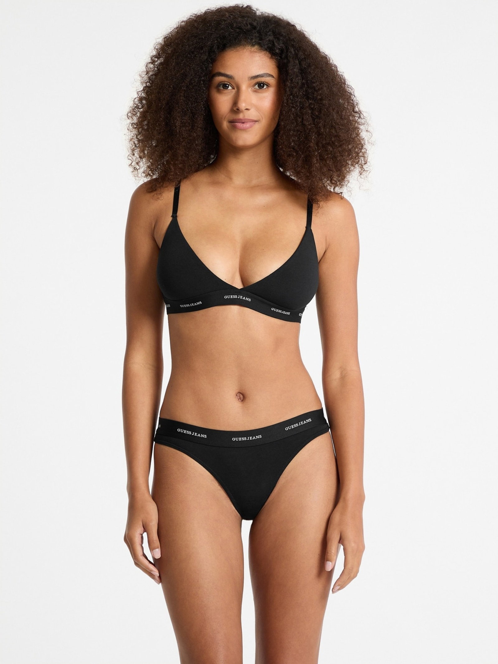Guess Logo-Driehoek Bralette in zwart