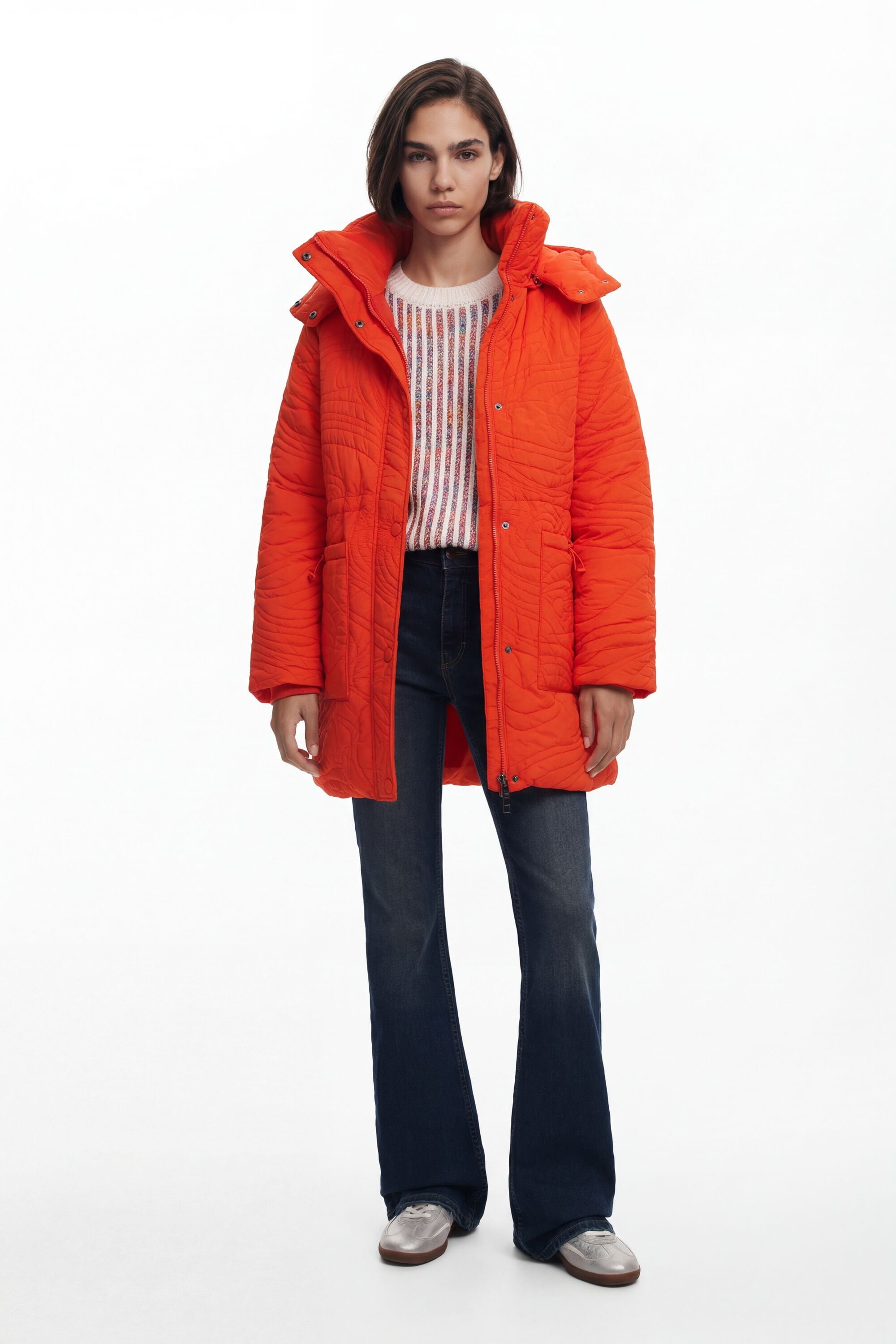 Desigual Gewatteerde jas met textuur