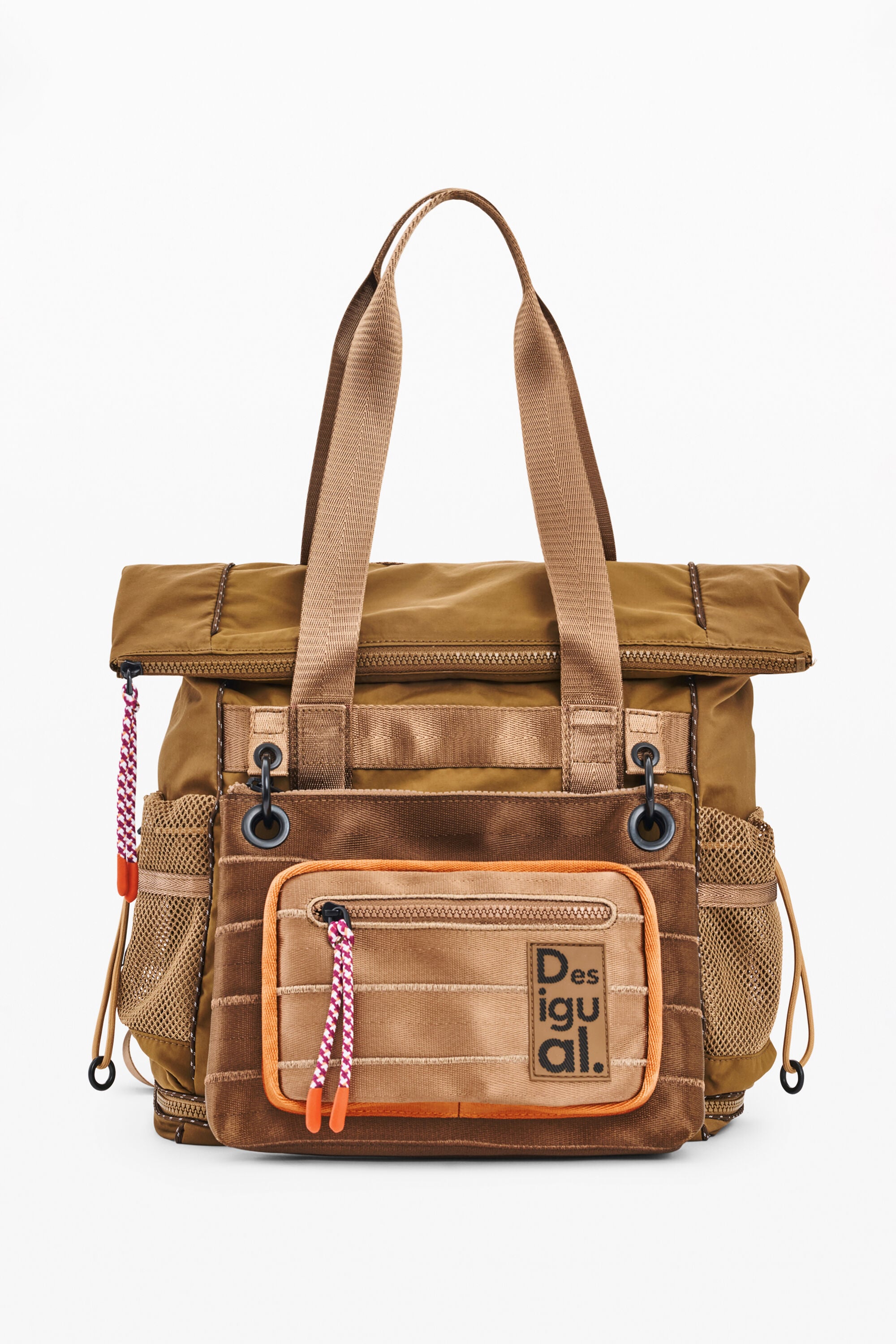 Desigual Grote multifunctionele rugzak van nylon in bruin