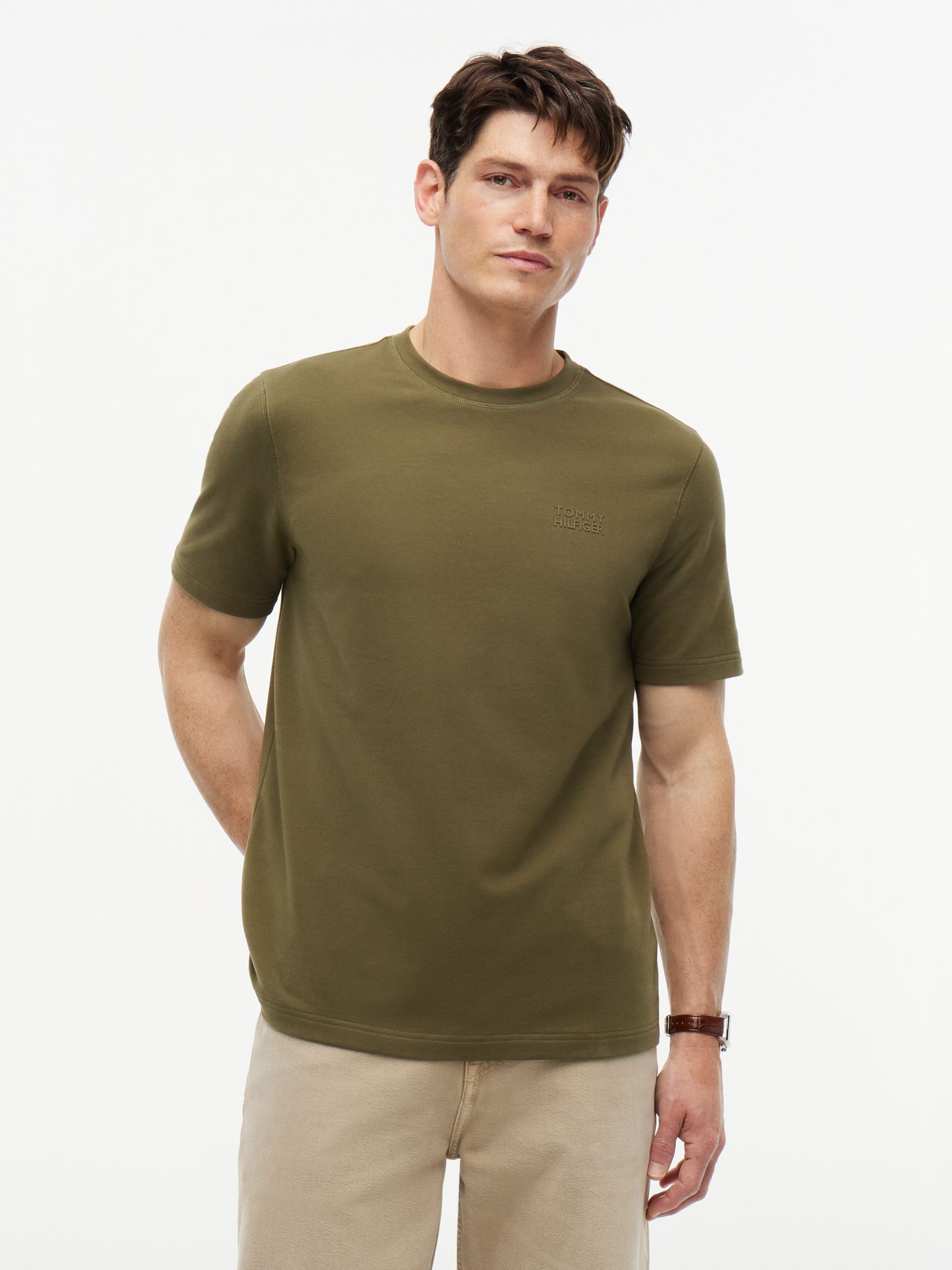 Tommy Hilfiger Performance Flex Peachskin Terry T-shirt in groen