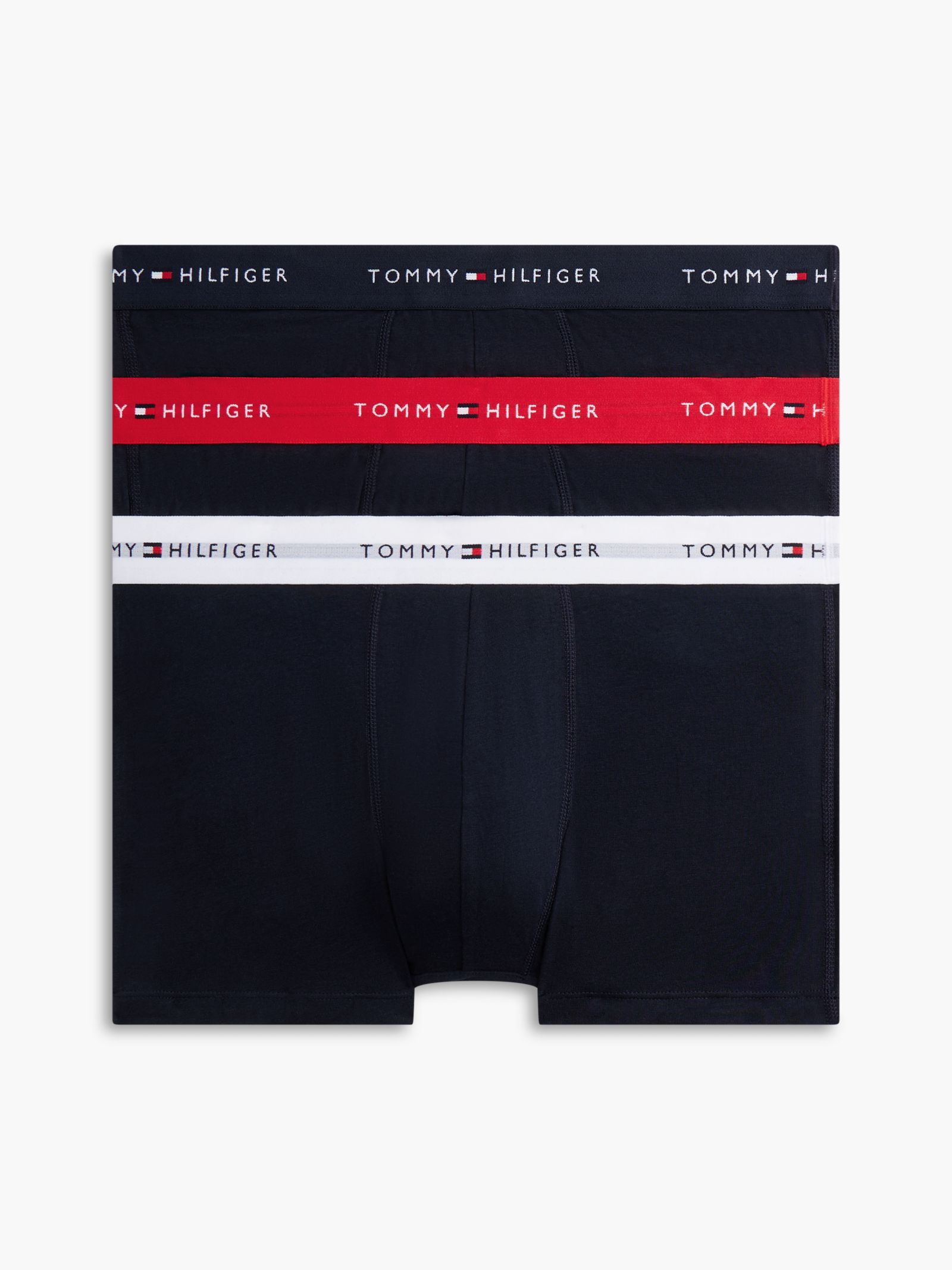 Tommy Hilfiger Set van 3 boxershorts met contrasterende Signature logotaille in marine