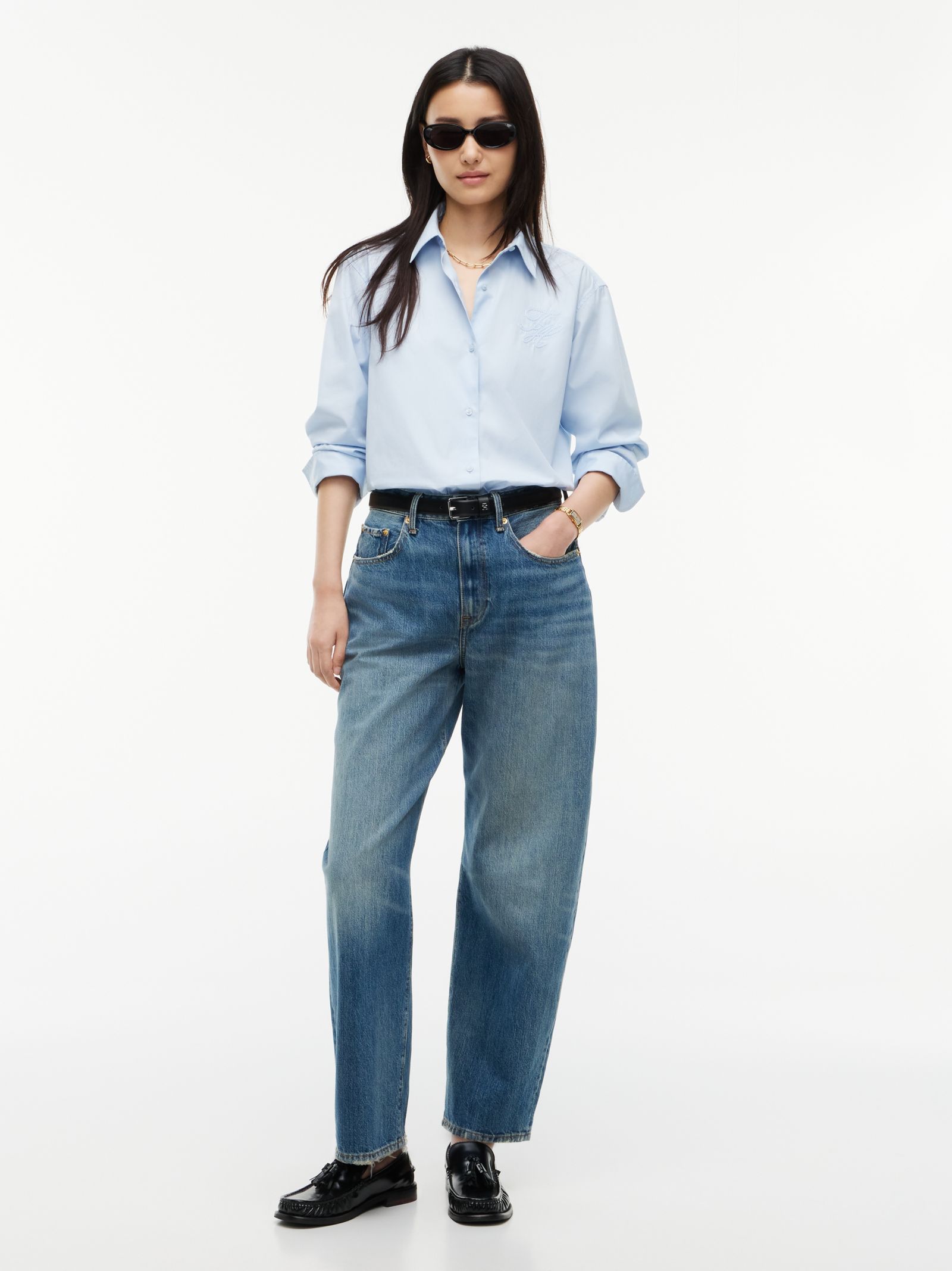 Tommy Hilfiger Quinn medium rise barrel jeans met fading