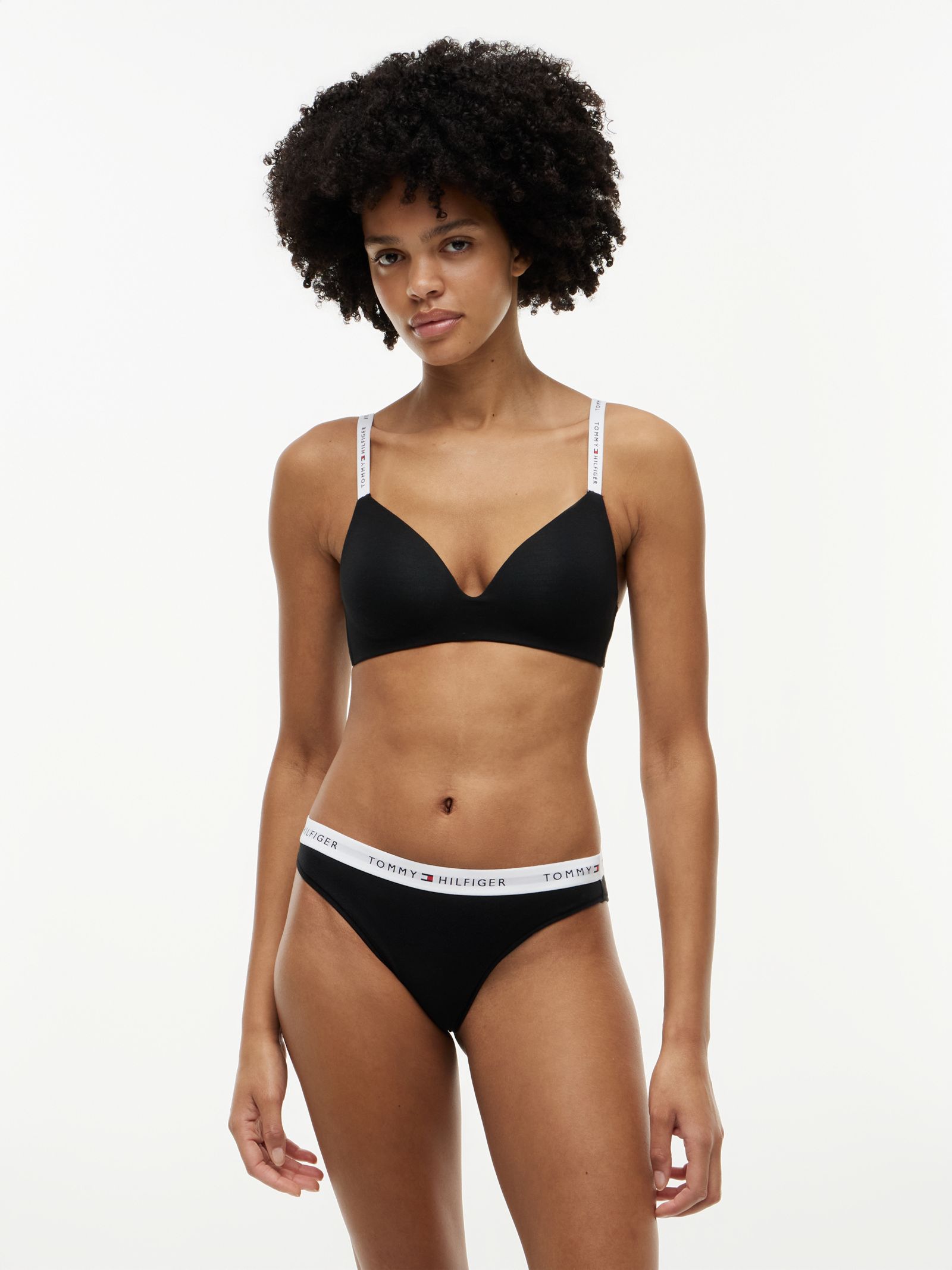 Tommy Hilfiger Essential set van 3 slips met logotailleband in zwart