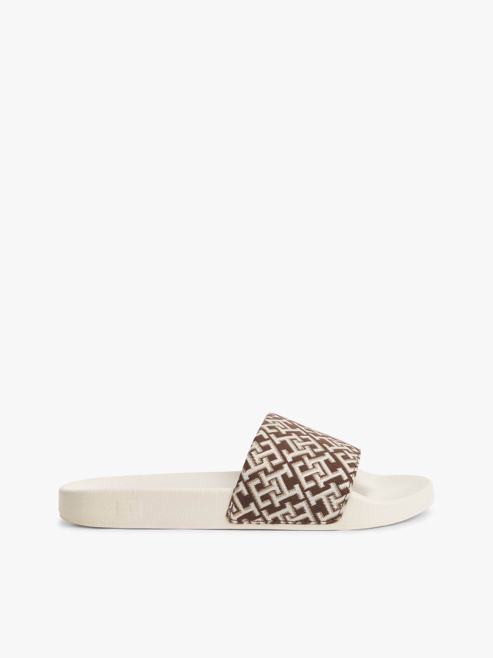 Tommy Hilfiger Badslipper met TH monogram in bruin