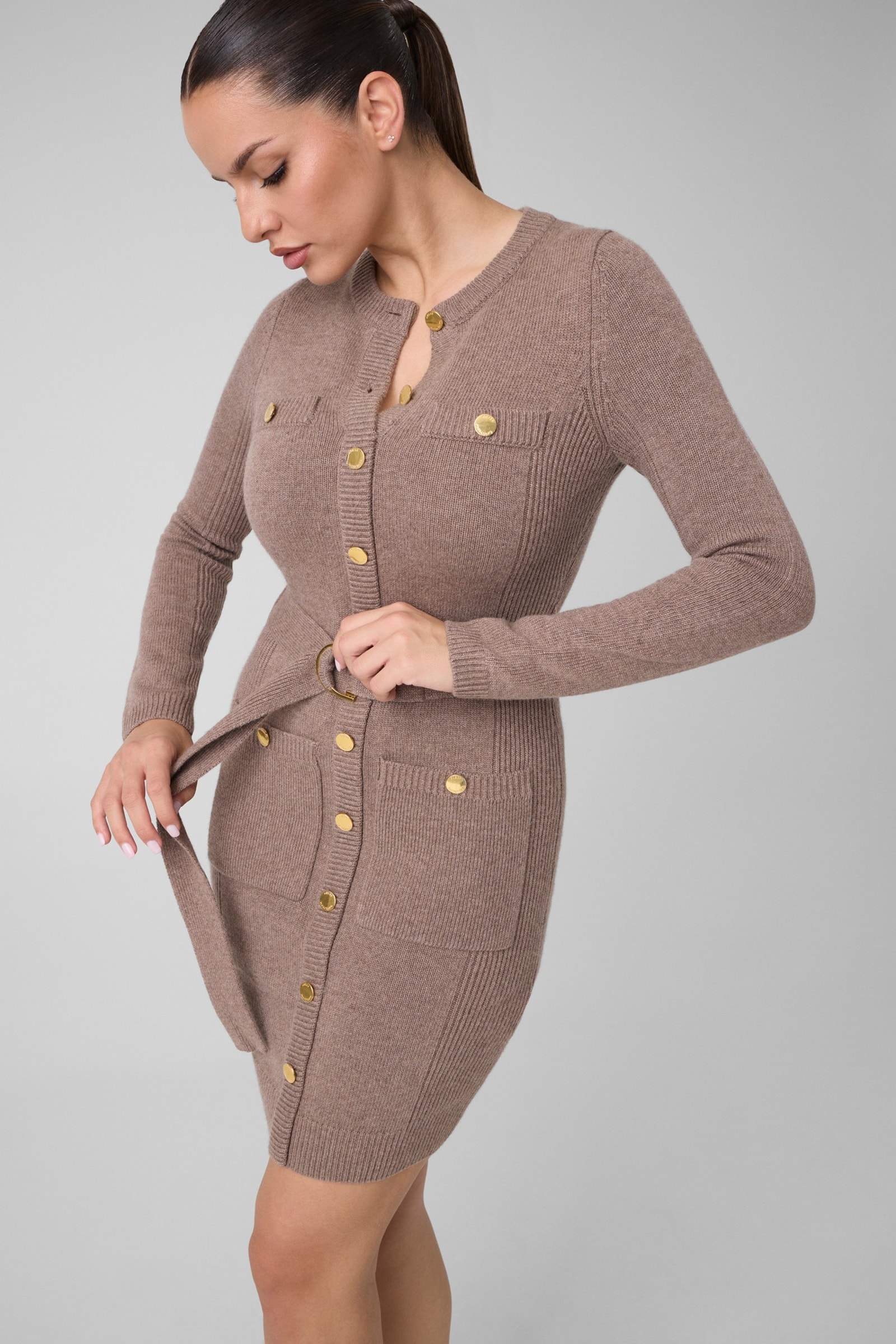 Guess Marciano Mini-Jurk Van Kasjmiermix in bruin