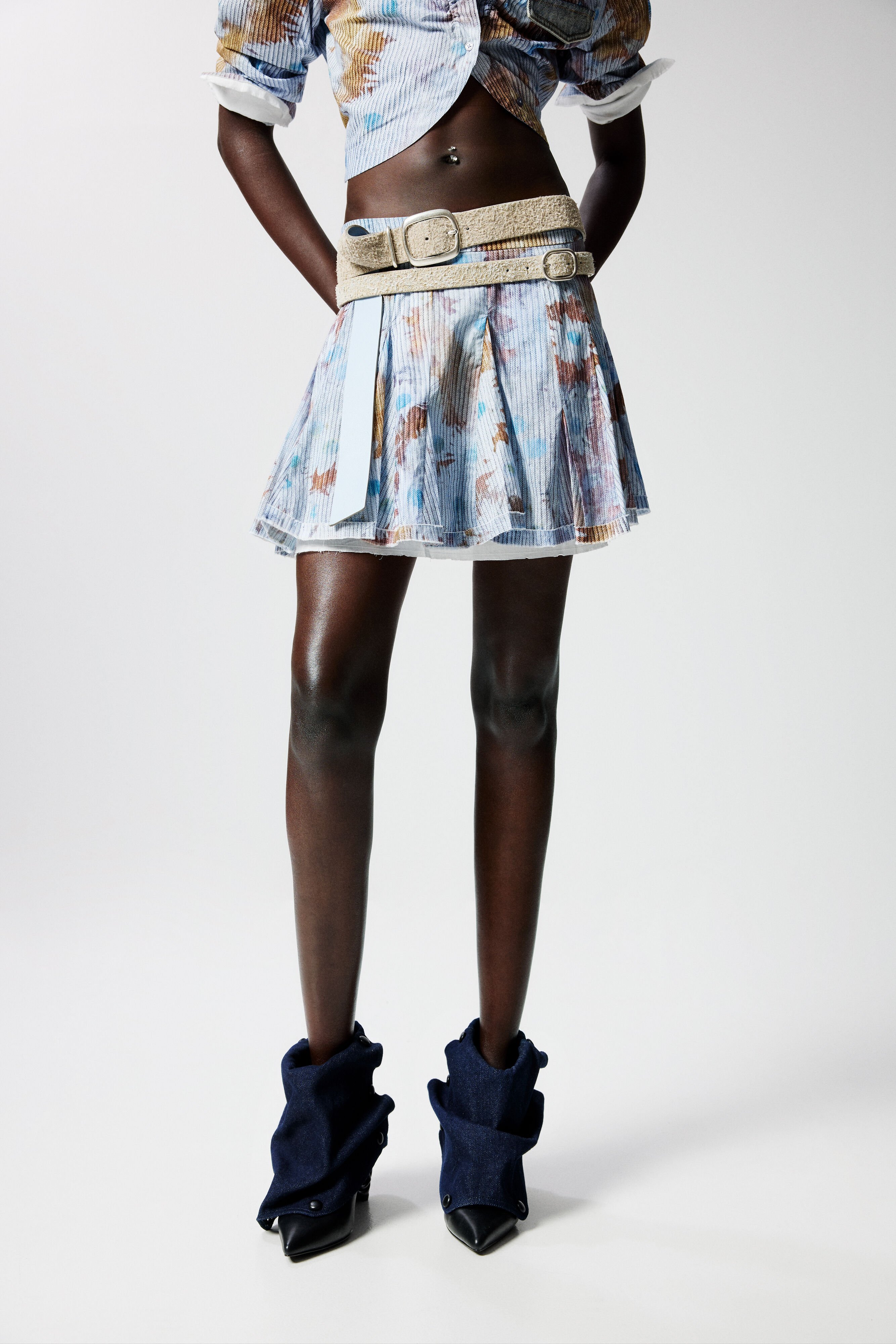 Desigual Plissé bloemen minirok
