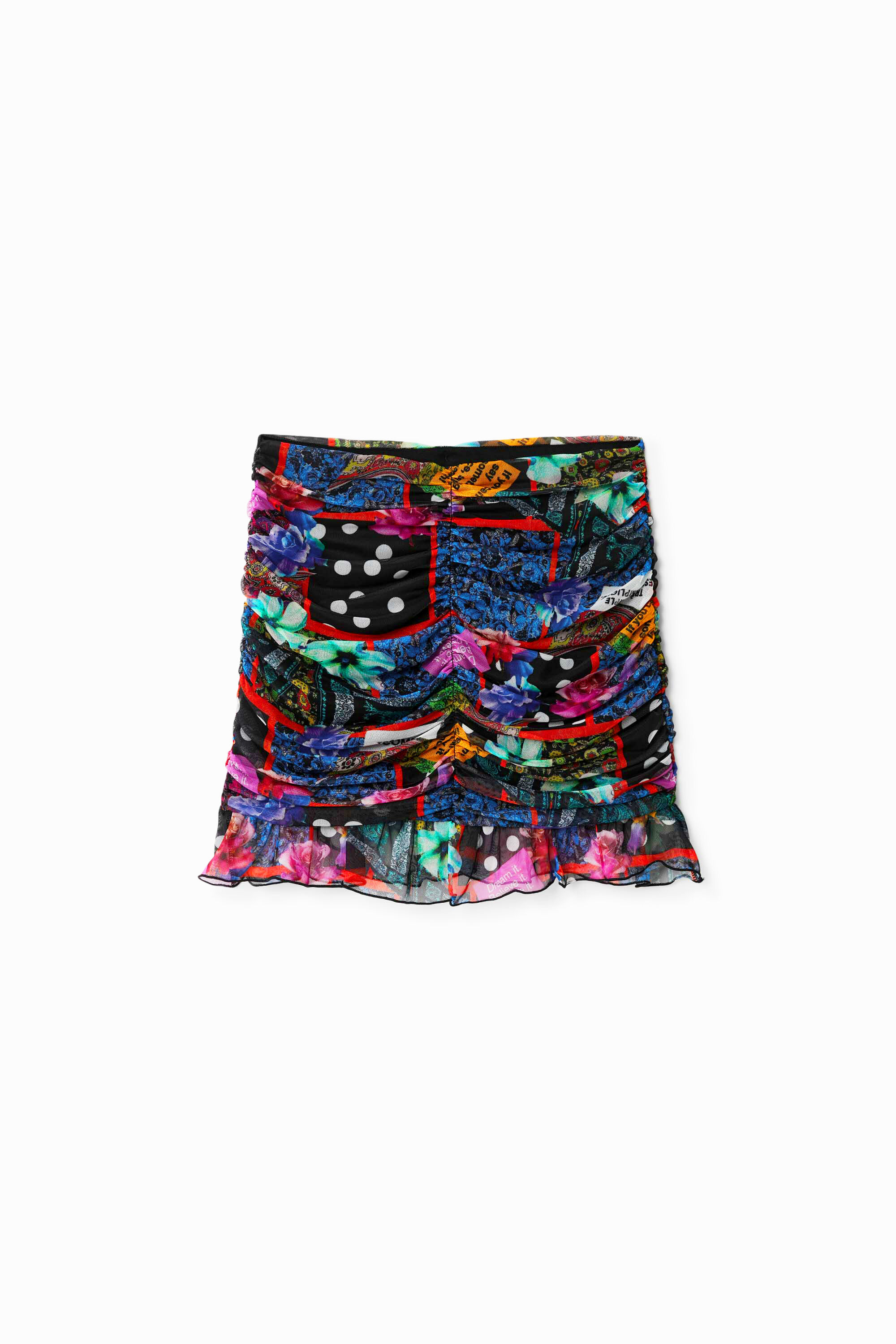 Desigual Gedrapeerde minirok met digitale patch