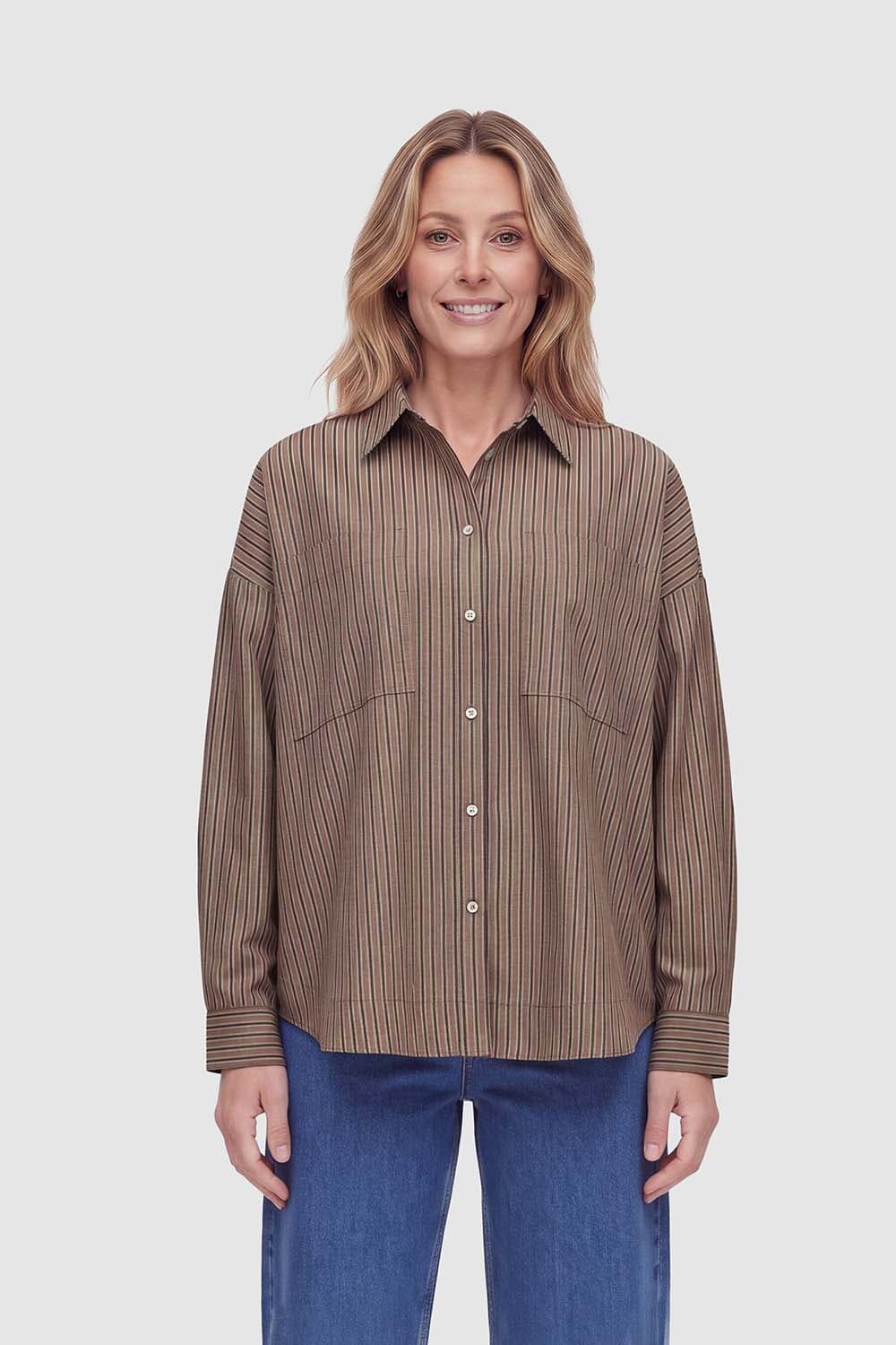 Tooday Blouse Delia Oversize Bruin dames