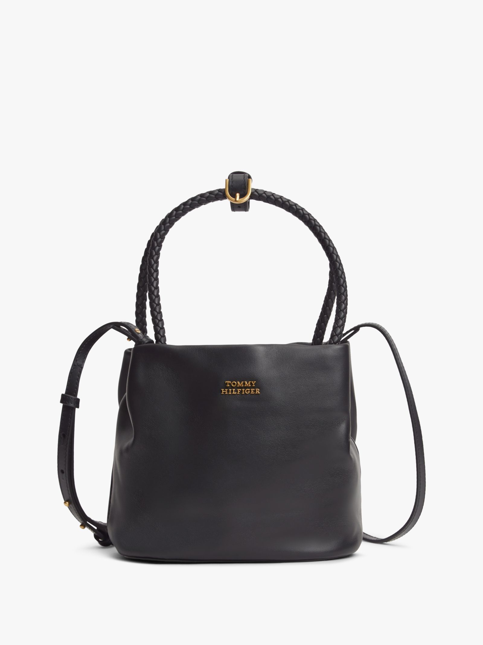 Tommy Hilfiger convertible crossbody bucket bag van leer