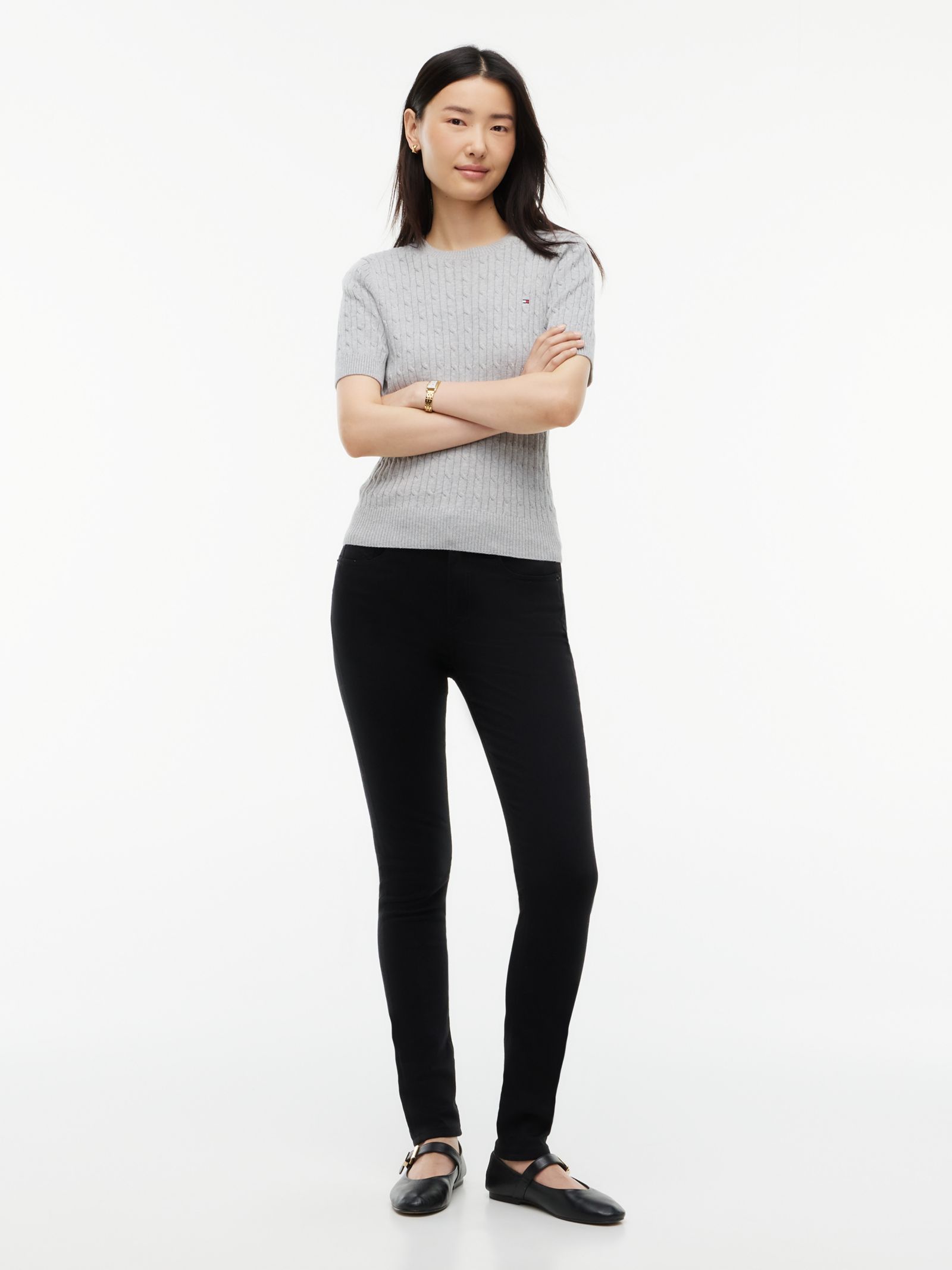 Tommy Hilfiger Como Zwarte Medium Rise Skinny Jeans in zwart
