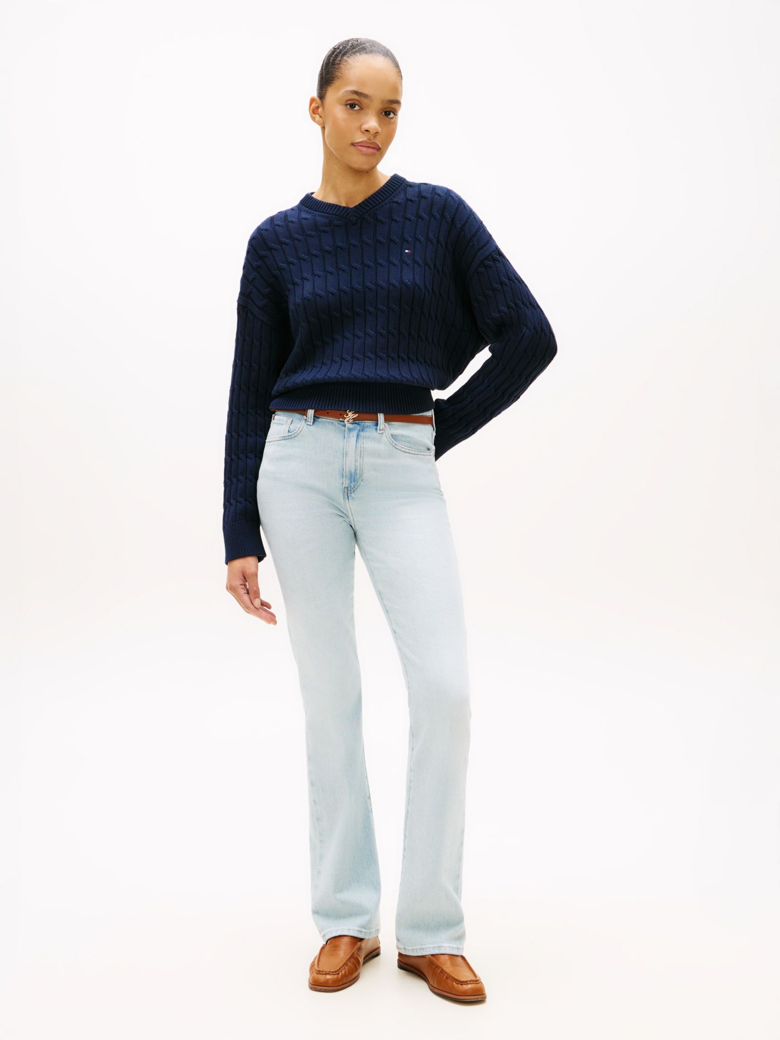 Tommy Hilfiger Medium Rise Bootcut Jeans met Fading in blauw