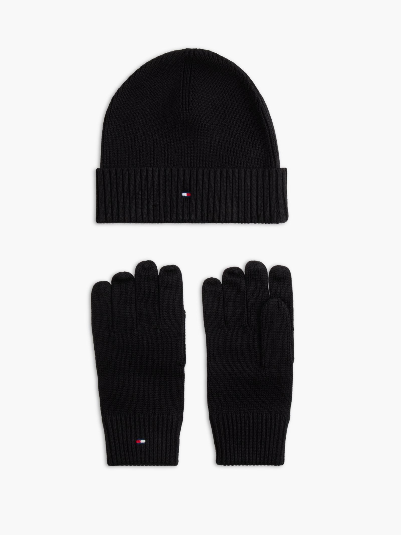 Tommy Hilfiger Cadeaubox met handschoenen en beanie met Hilfiger vlag in zwart