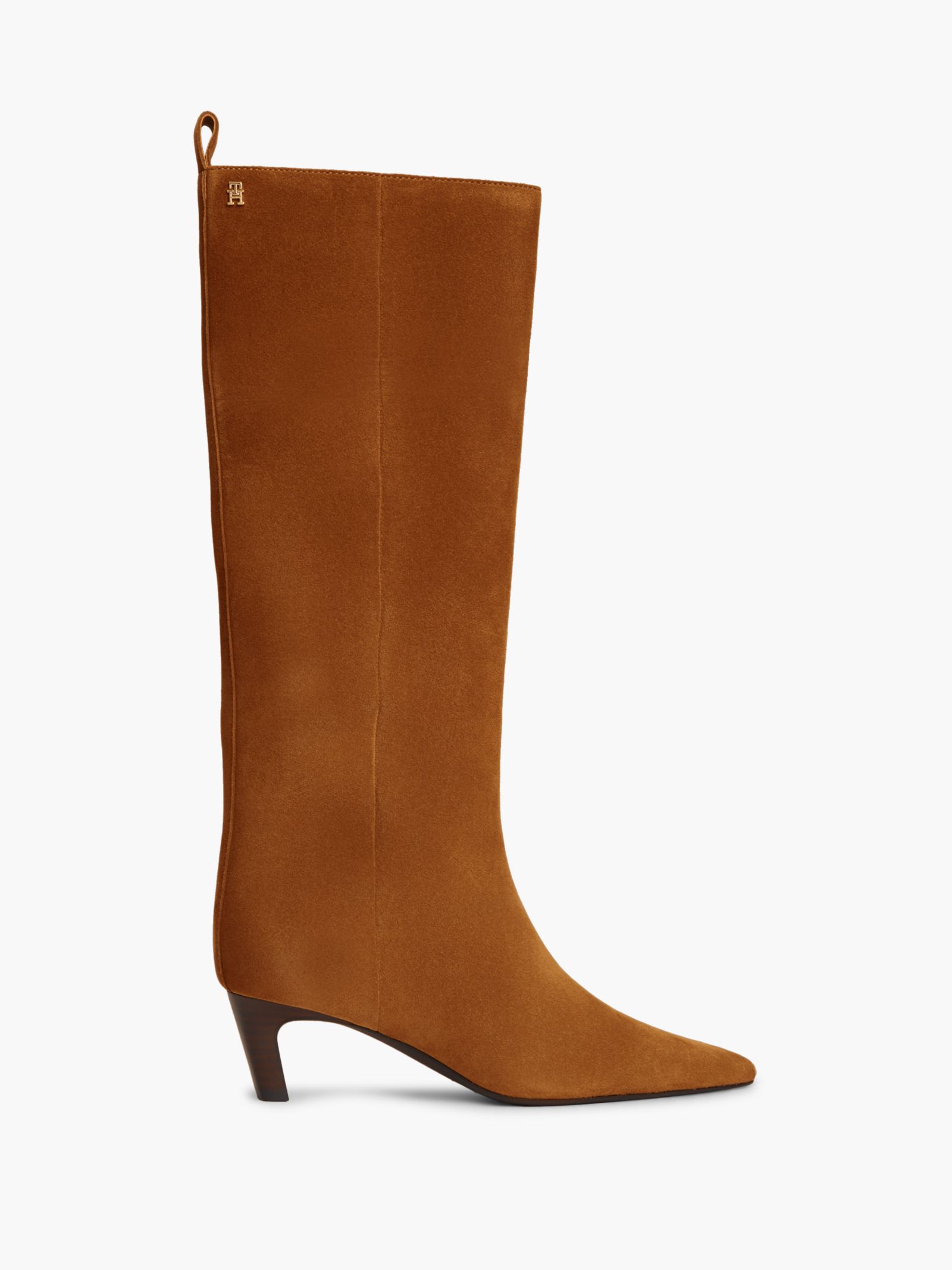Tommy Hilfiger Overknee laars van suède met kittenhak