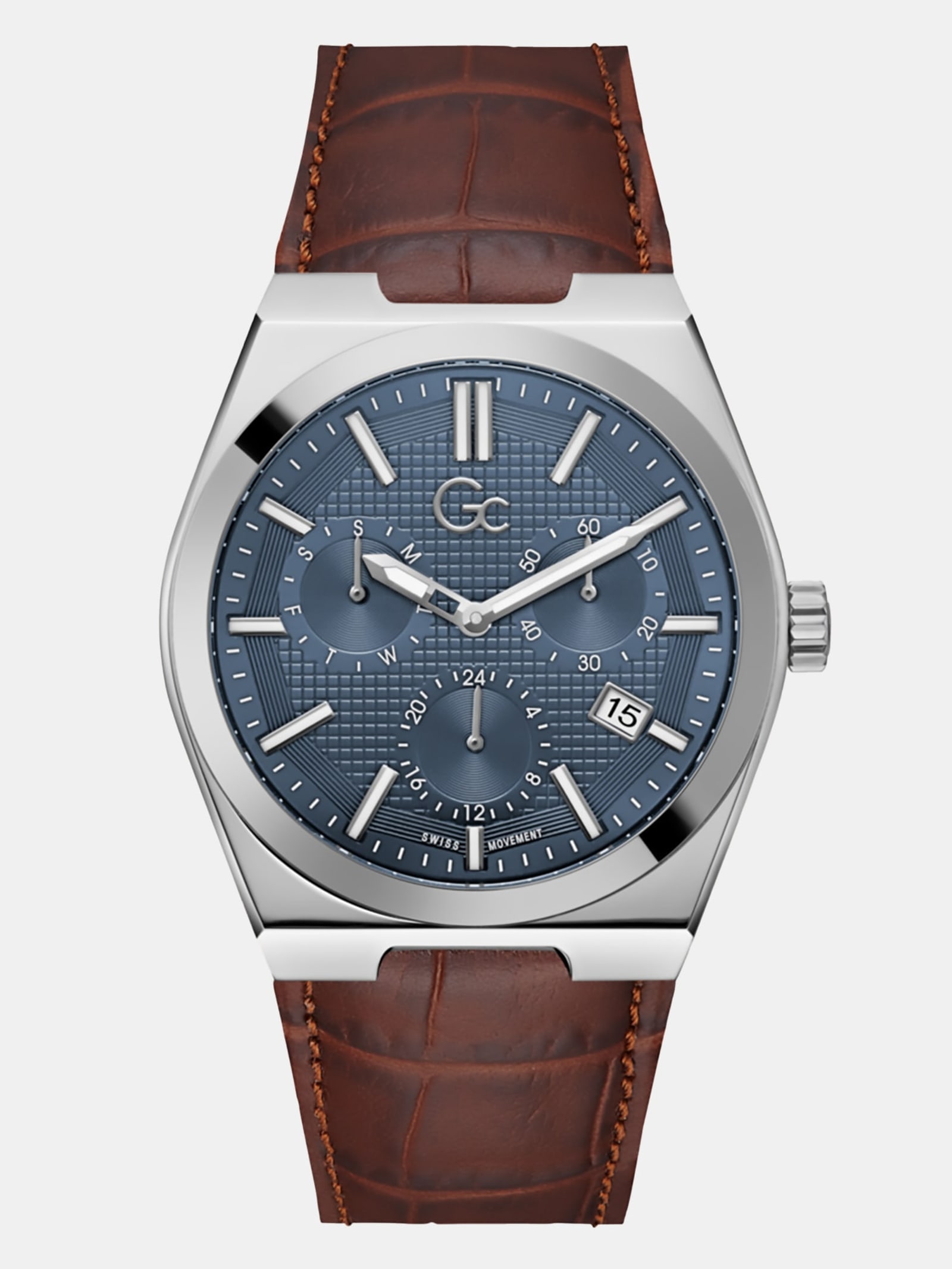 Guess Horloge Gc Chronograaf Leer in blauw