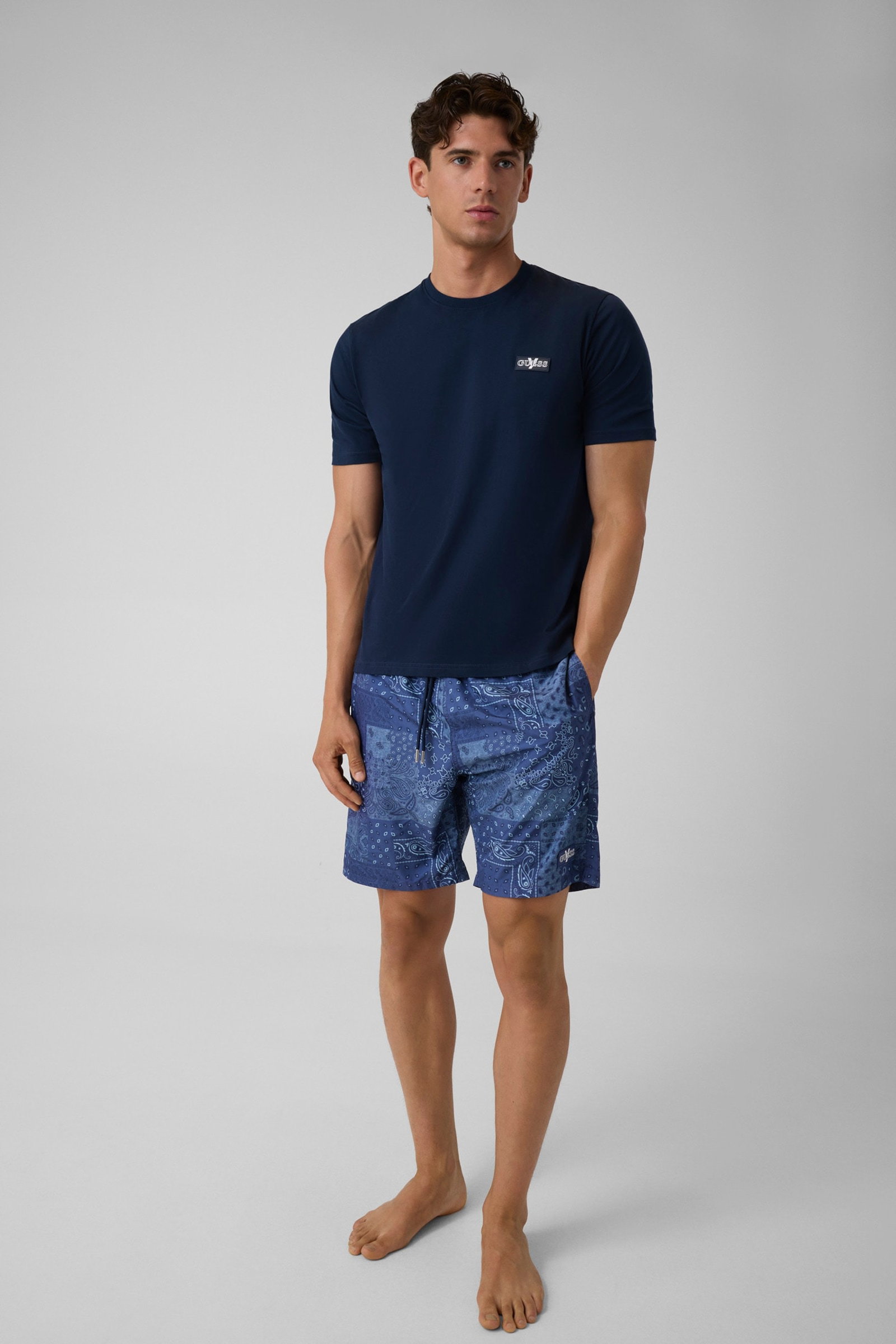 Guess T-Shirt Met Logo voor heren in marine