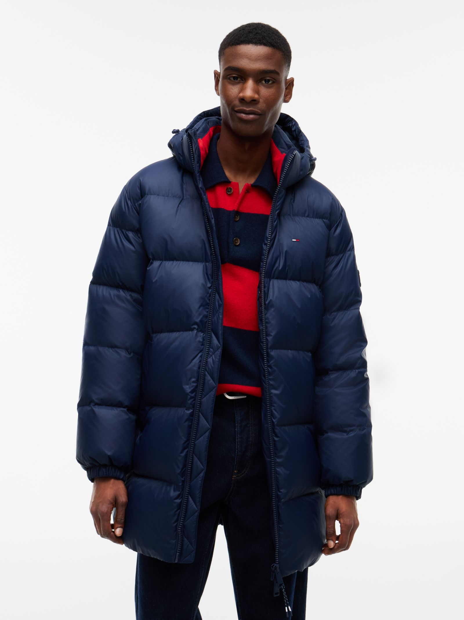 Tommy Jeans Relaxed parka met capuchon en dons in marine