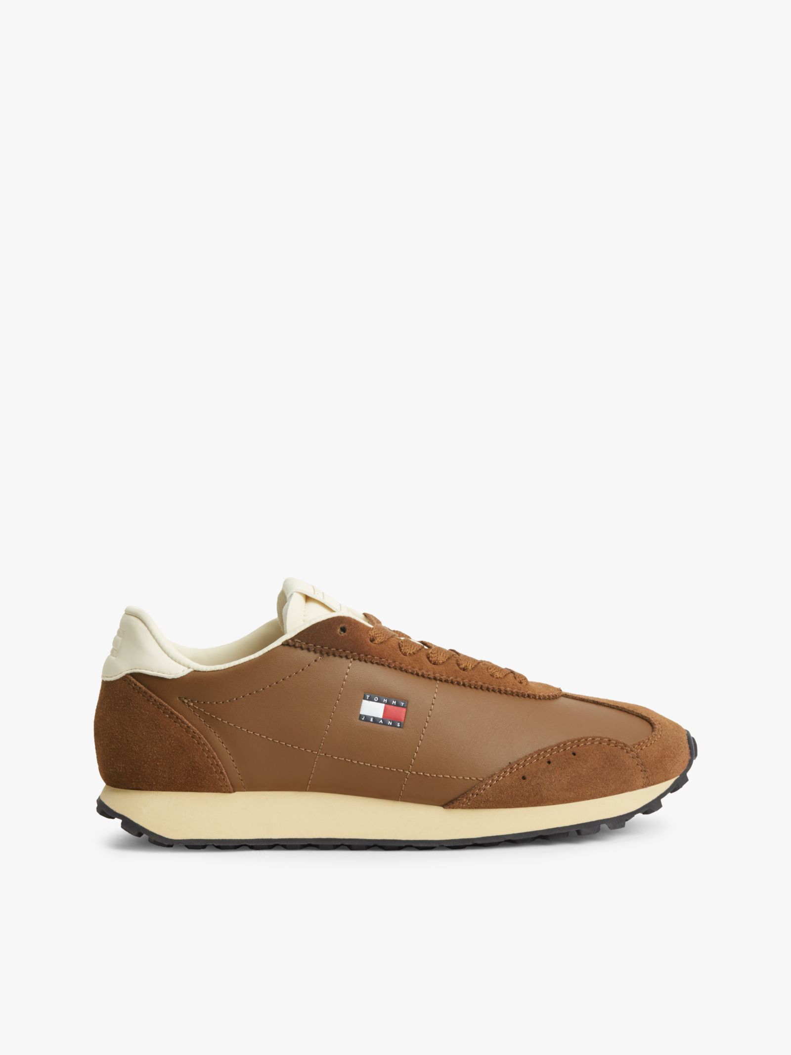 Tommy Jeans Archive Retro Sneaker met leer in bruin