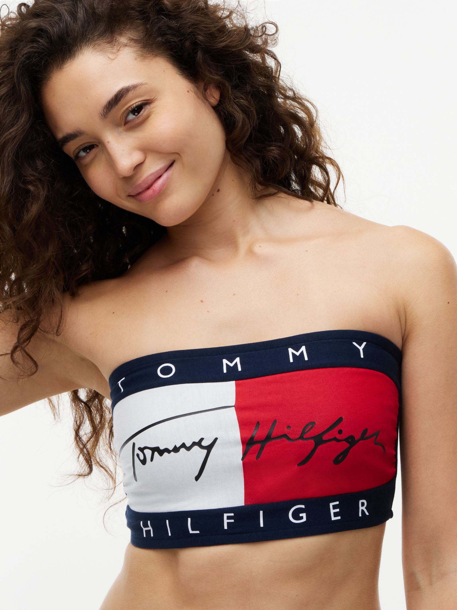 Tommy Hilfiger Heritage Colour Blocked bandeautop met logo