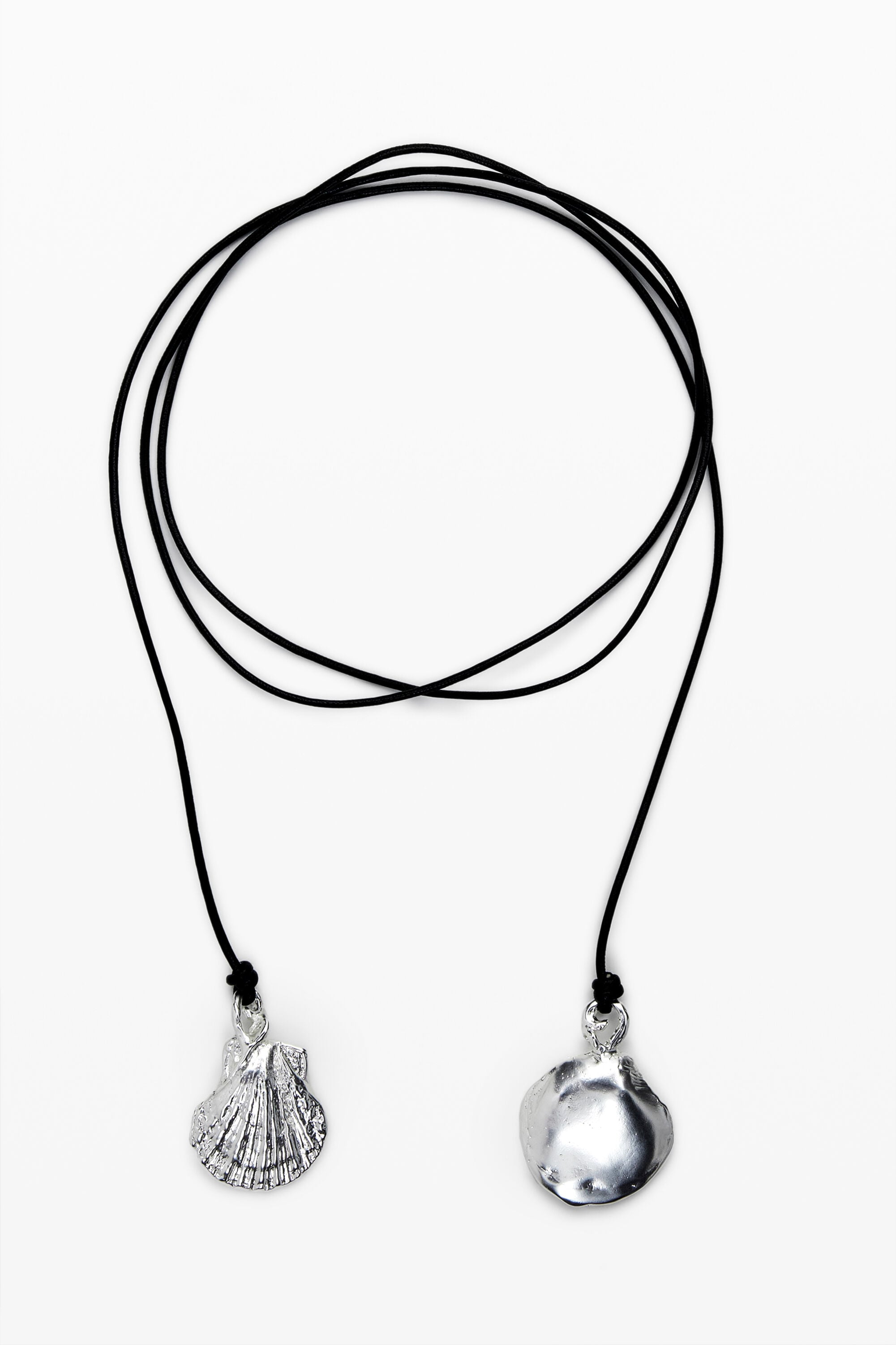 Desigual Multiposition hanger zilverbad leren koord Zalio